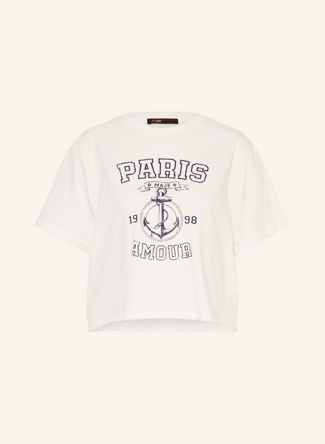 maje koszulka: BIAŁY / GRANATOWY