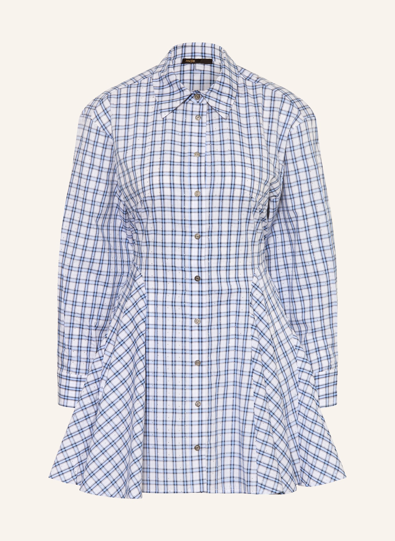 maje Sukienka koszulowa z kamieniami ozdobnymi: JASNONIEBIESKI / GRANATOWY / BIAŁY