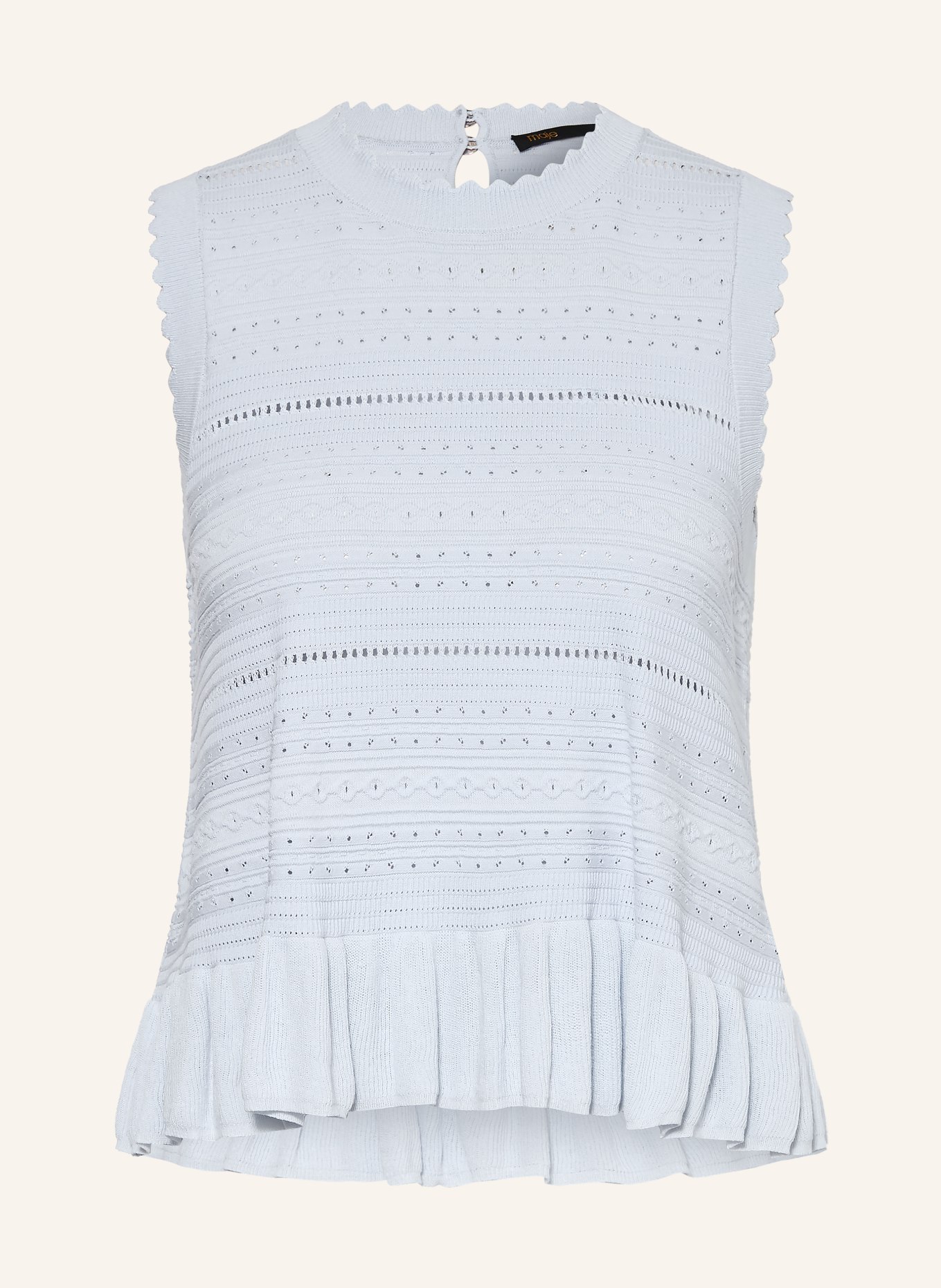 maje Dzianinowy top z falbanami: JASNONIEBIESKI