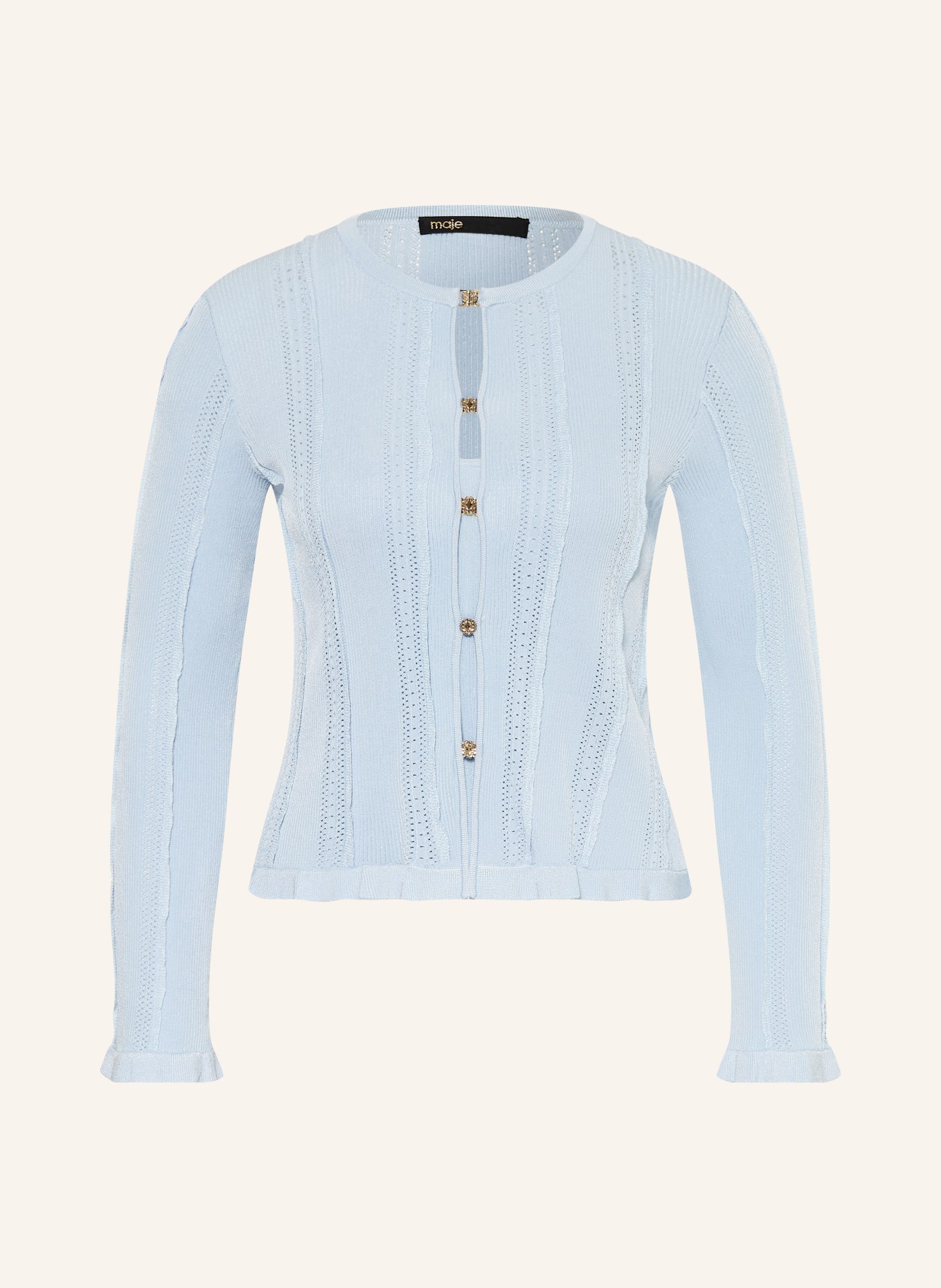 maje Set: Strickjacke und Stricktop: HELLBLAU