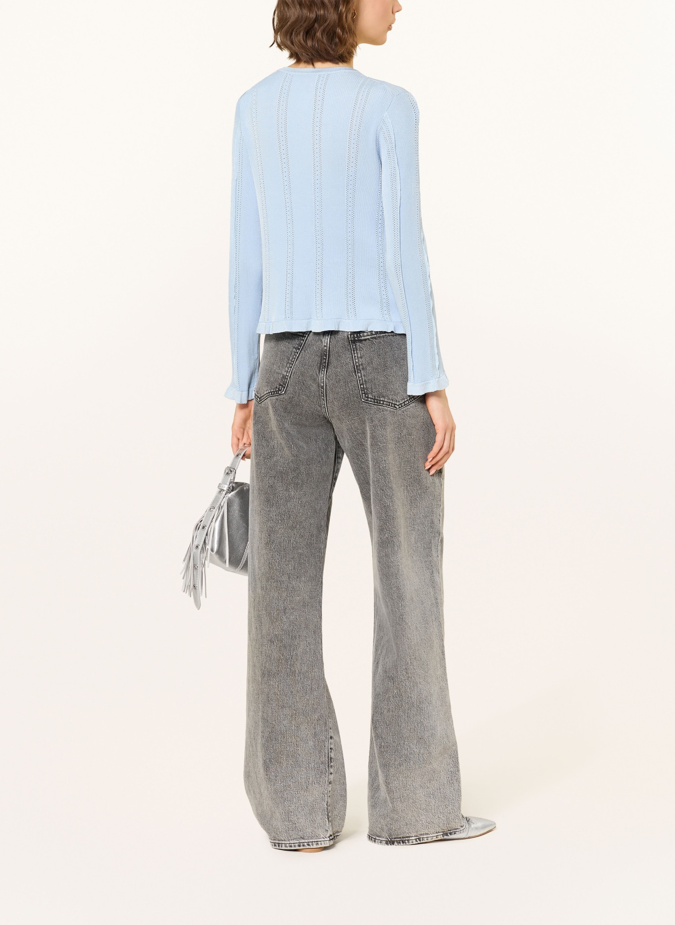 maje Set: Strickjacke und Stricktop: HELLBLAU