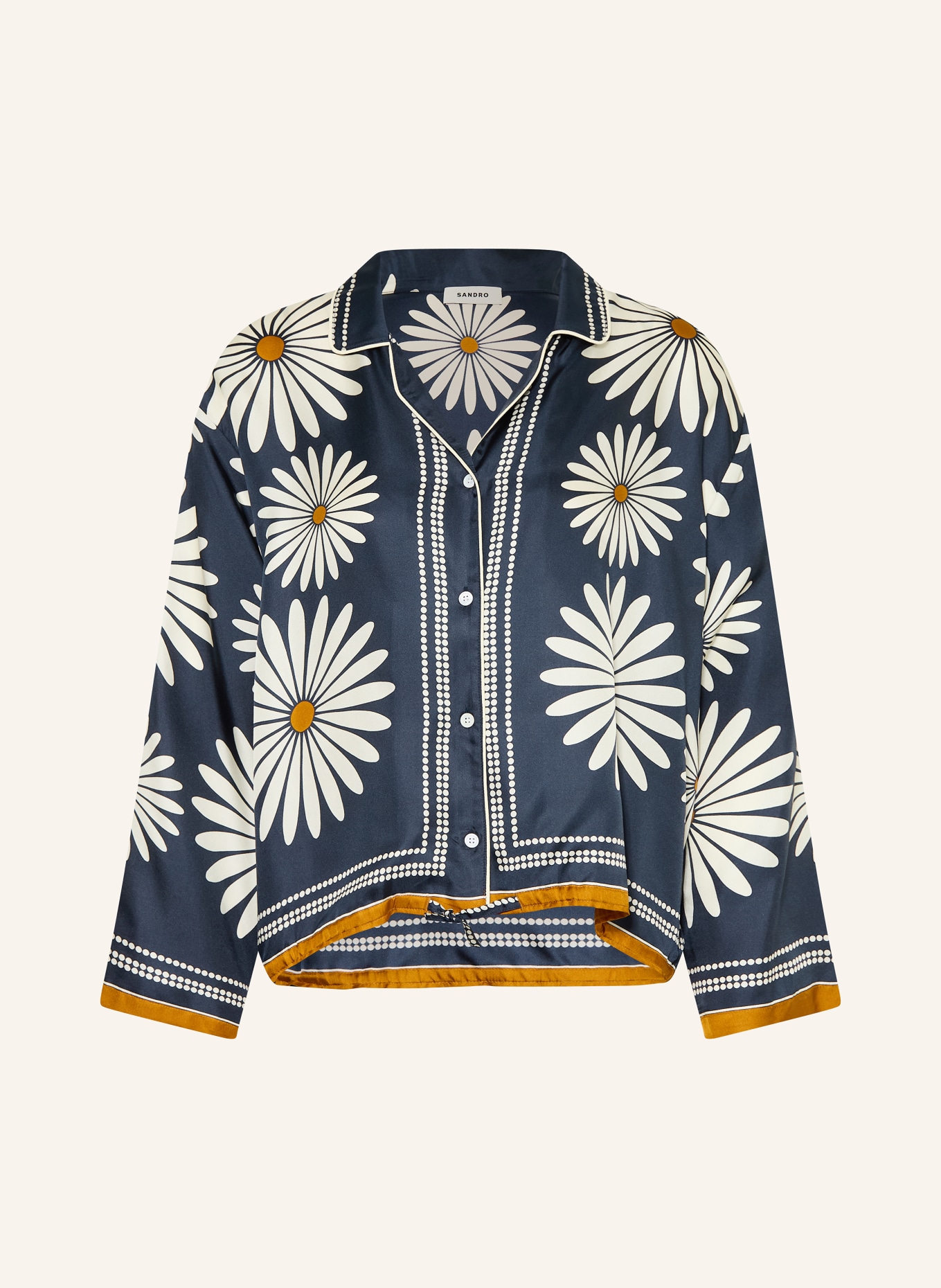 SANDRO jedwabna bluzka: GRANATOWY / KONIAKOWY / ECRU