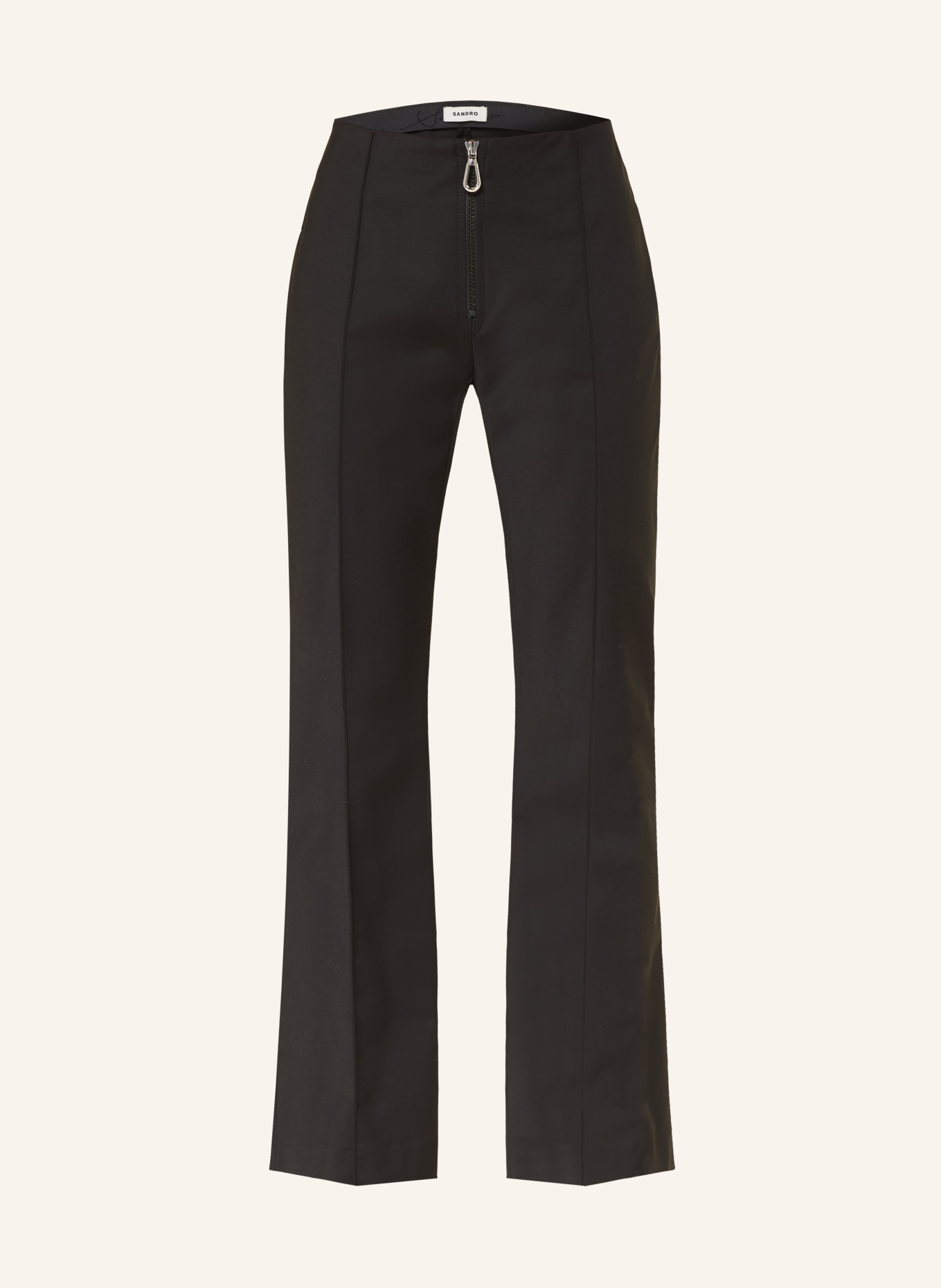 SANDRO Spodnie z materiału typu marlene: CZARNY