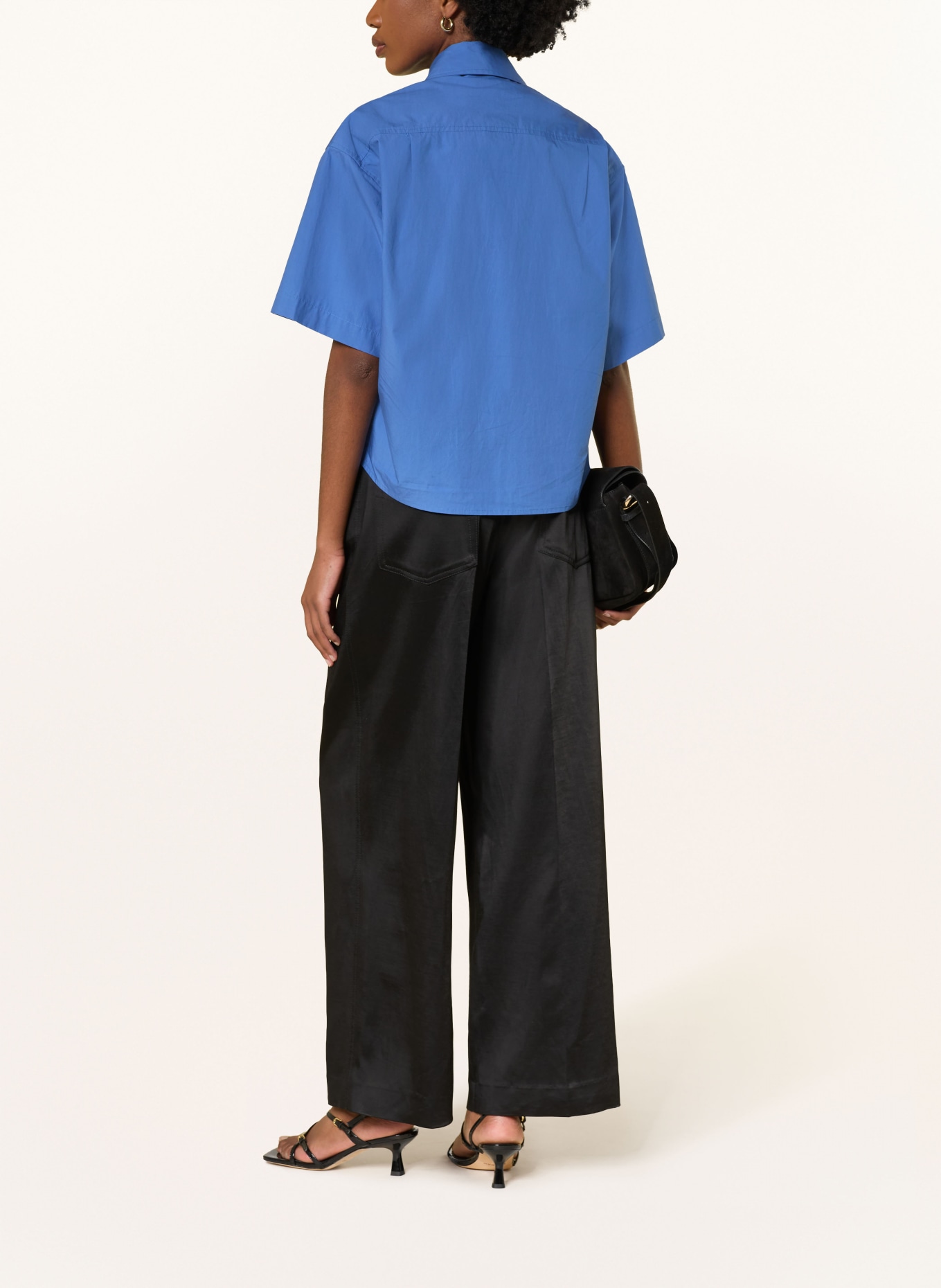 SANDRO Hemdbluse mit Schmucksteinen: BLAU