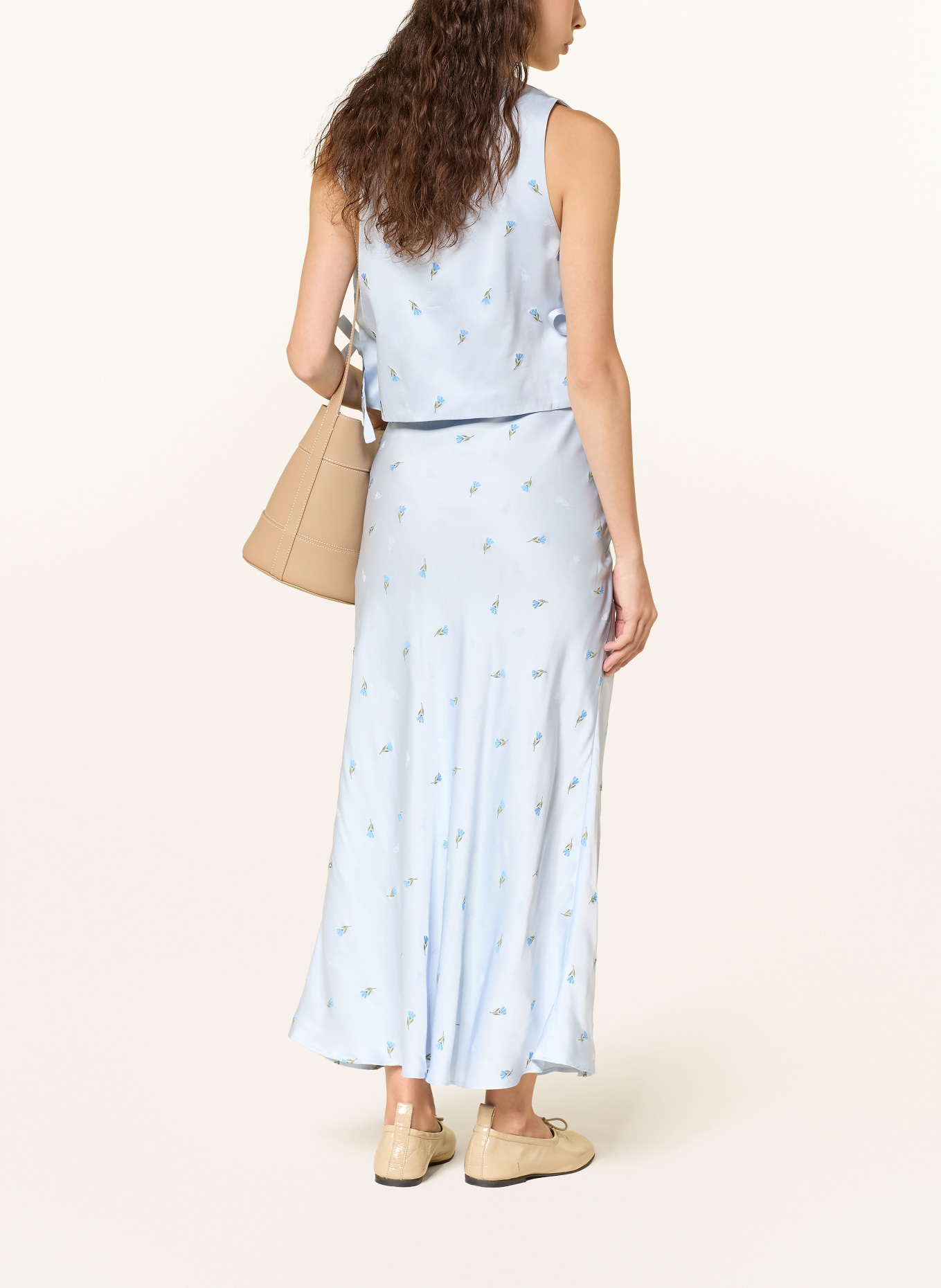 CLAUDIE PIERLOT satynowa spódnica: JASNONIEBIESKI