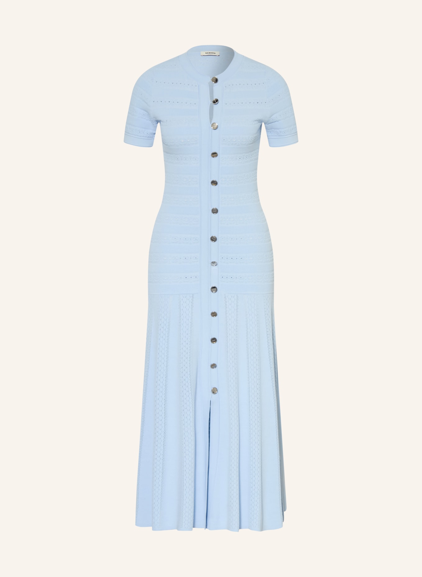 SANDRO sukienka z dzianiny: JASNONIEBIESKI