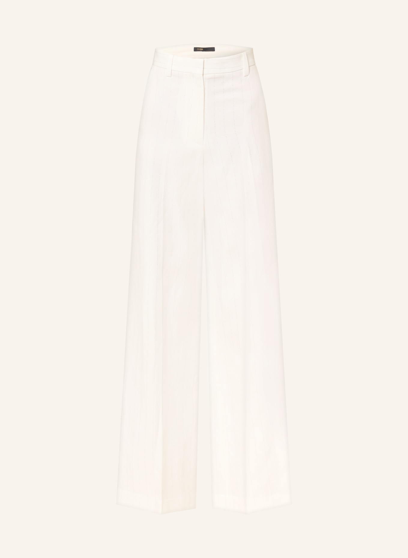 maje Marlenehose mit Leinen und Glitzergarn: WEISS