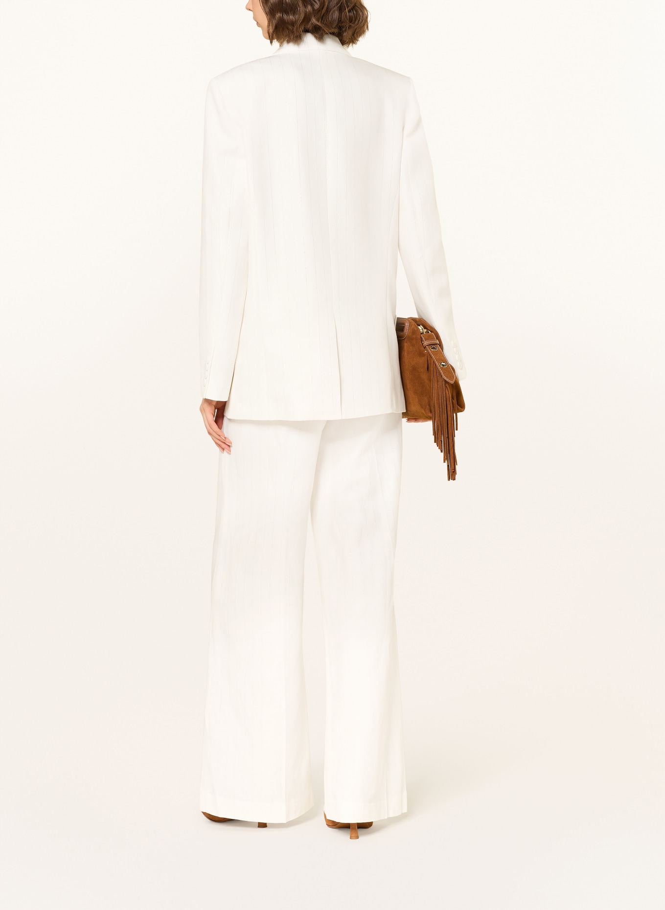 maje Marlenehose mit Leinen und Glitzergarn: WEISS