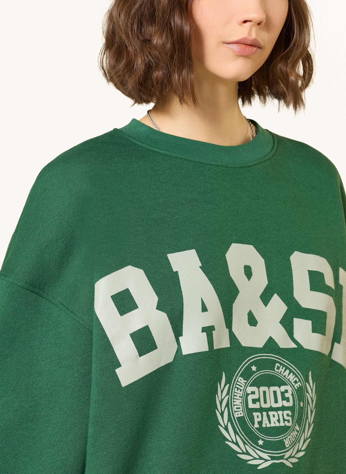 ba&sh Mikina FENJA: ZELENÁ / SVĚTLE ZELENÁ