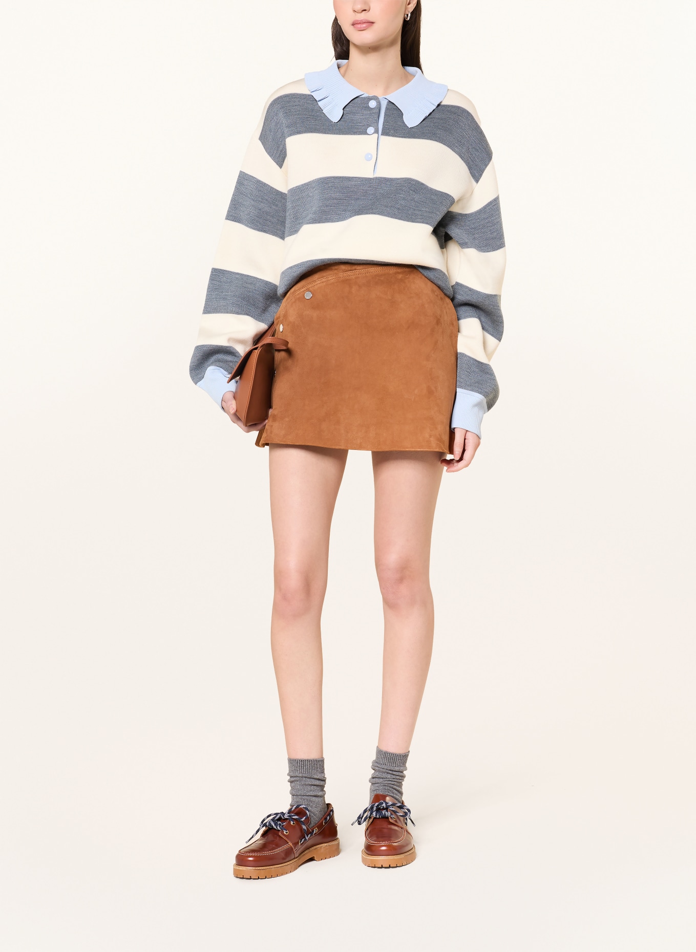 CLAUDIE PIERLOT Lederrock: CAMEL