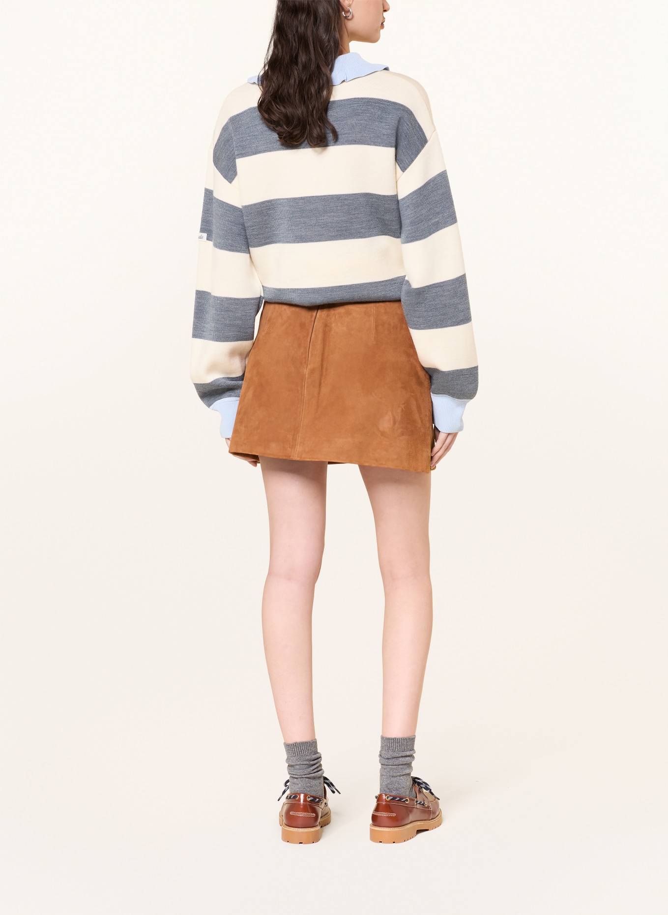 CLAUDIE PIERLOT Lederrock: CAMEL