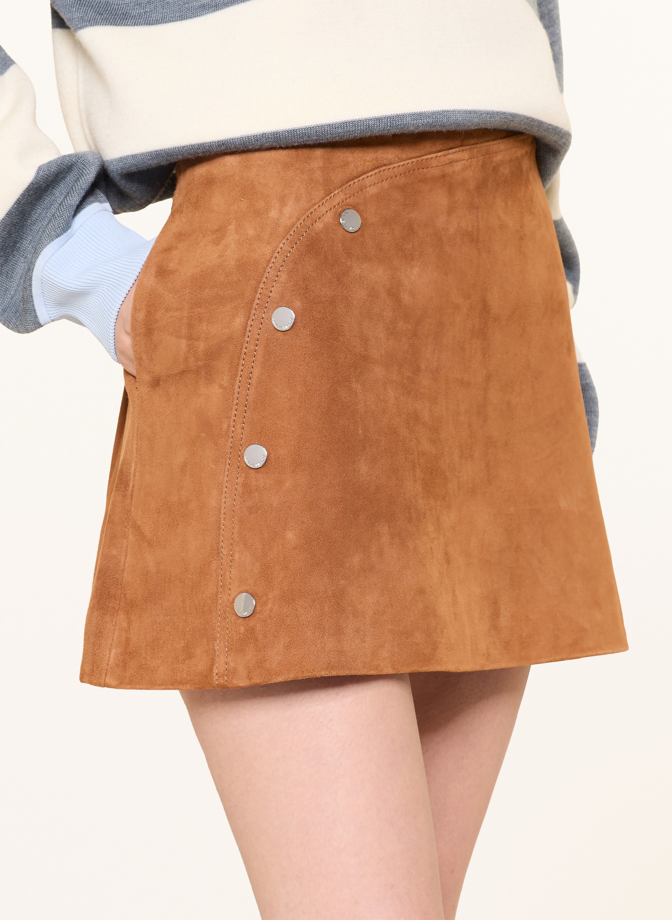 CLAUDIE PIERLOT Lederrock: CAMEL