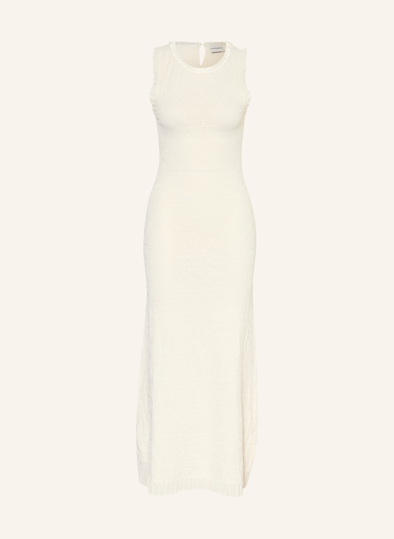 CLAUDIE PIERLOT Strickkleid mit Rüschen: ECRU