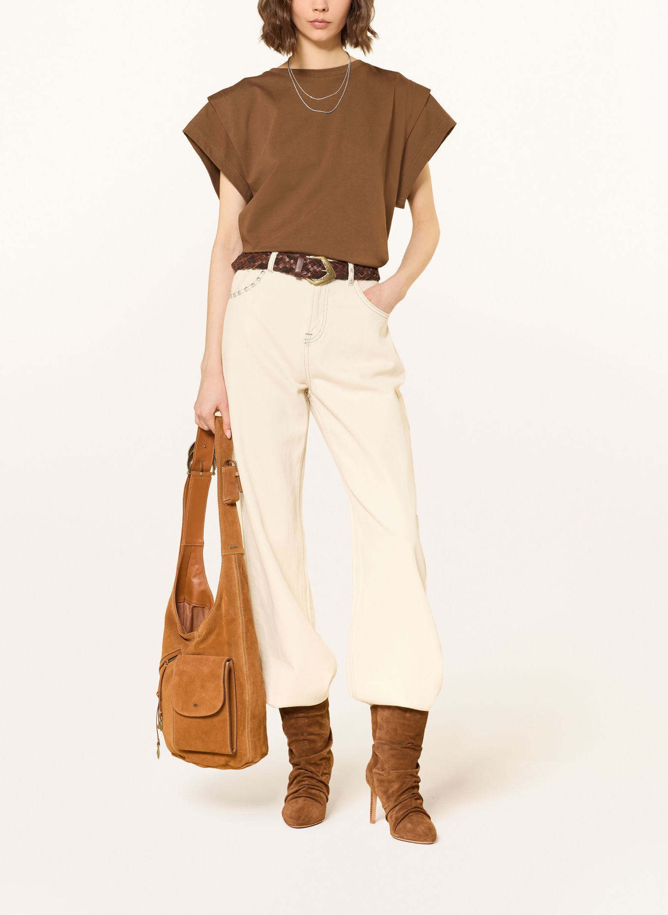 ba&sh Tričko PIO: HNĚDÁ