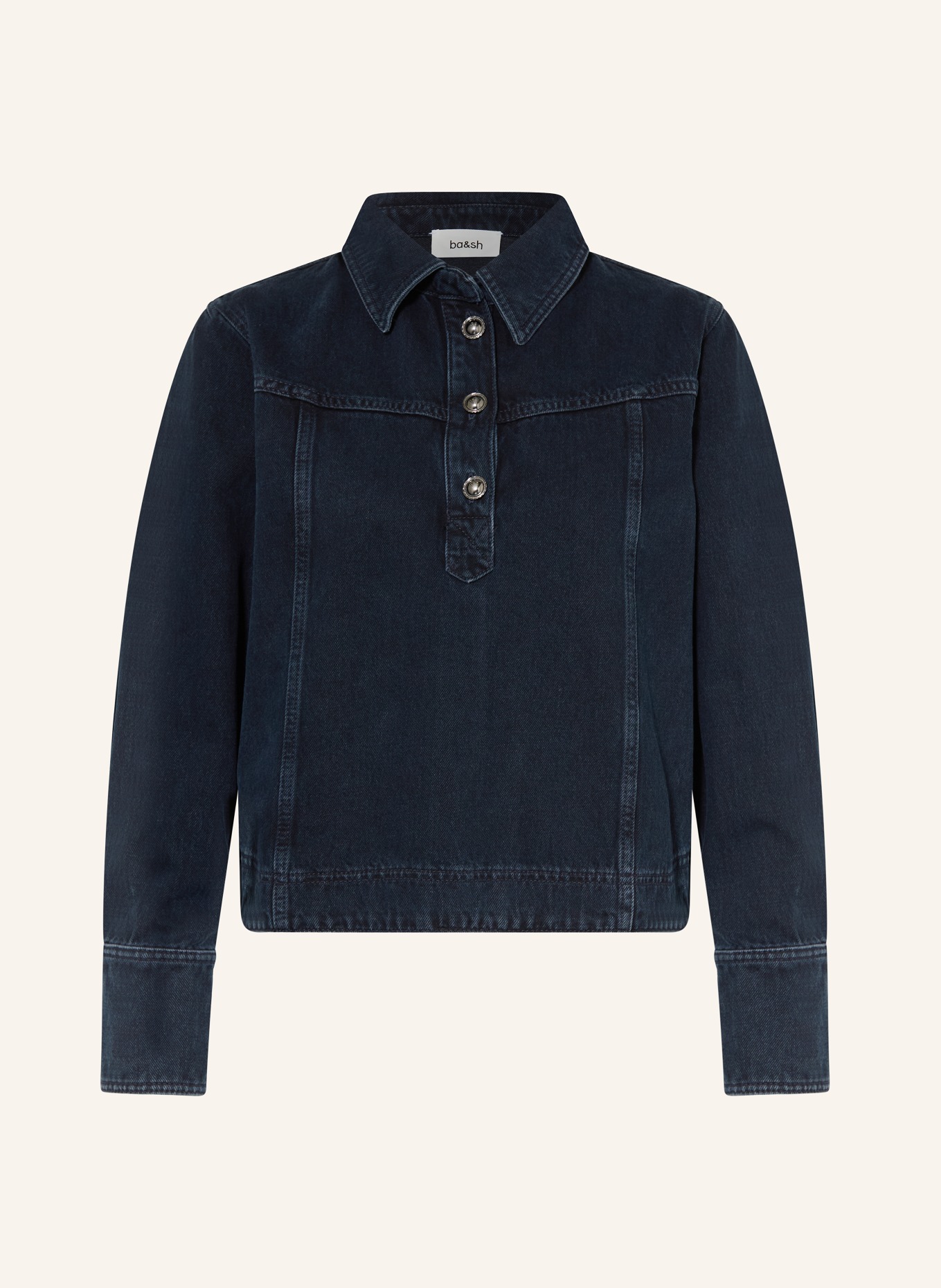 ba&sh Jeans-Poloshirt: DUNKELBLAU