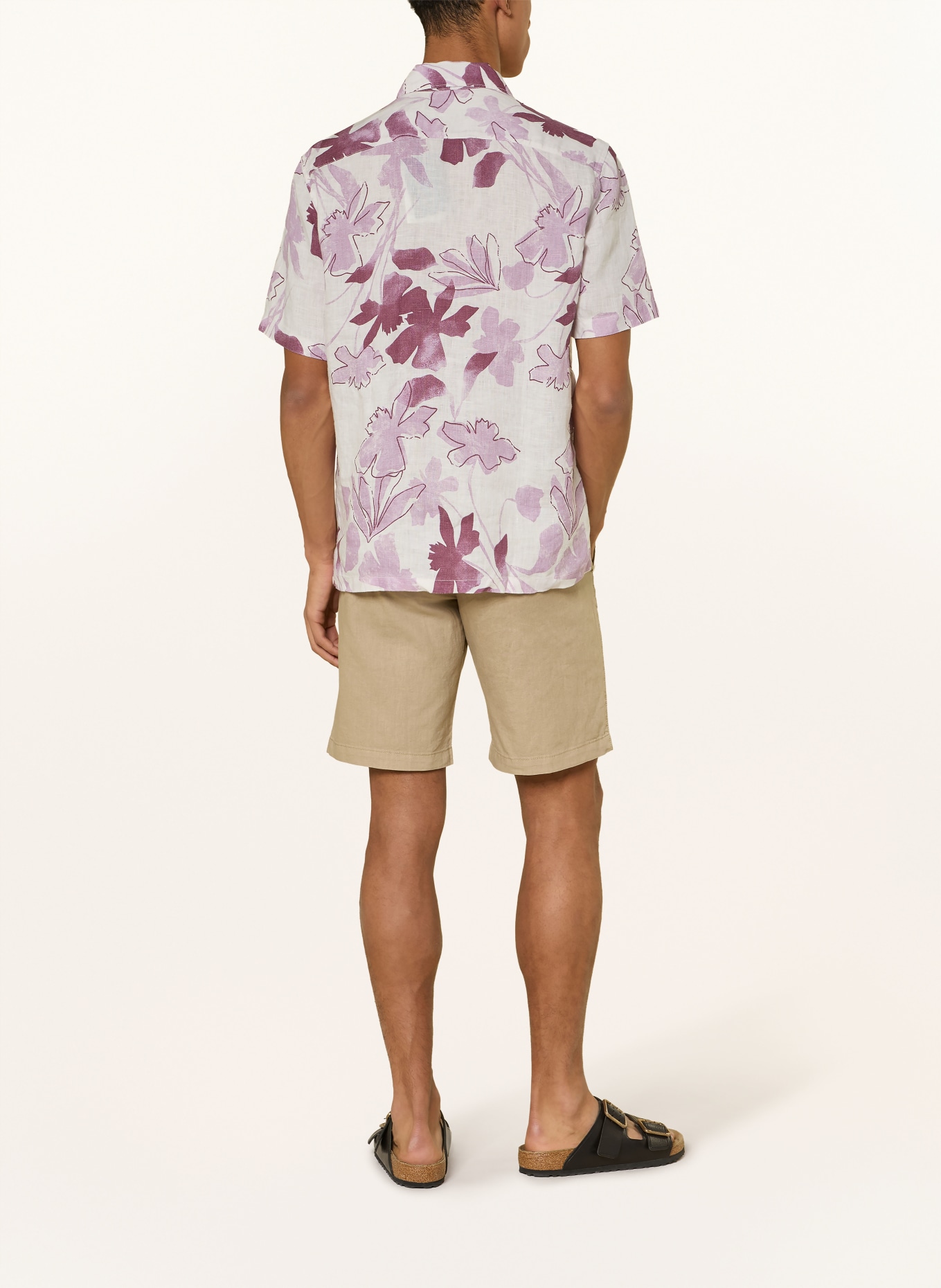 Marc O'Polo Kurzarm-Hemd Regular Fit aus Leinen: CREME / ALTROSA