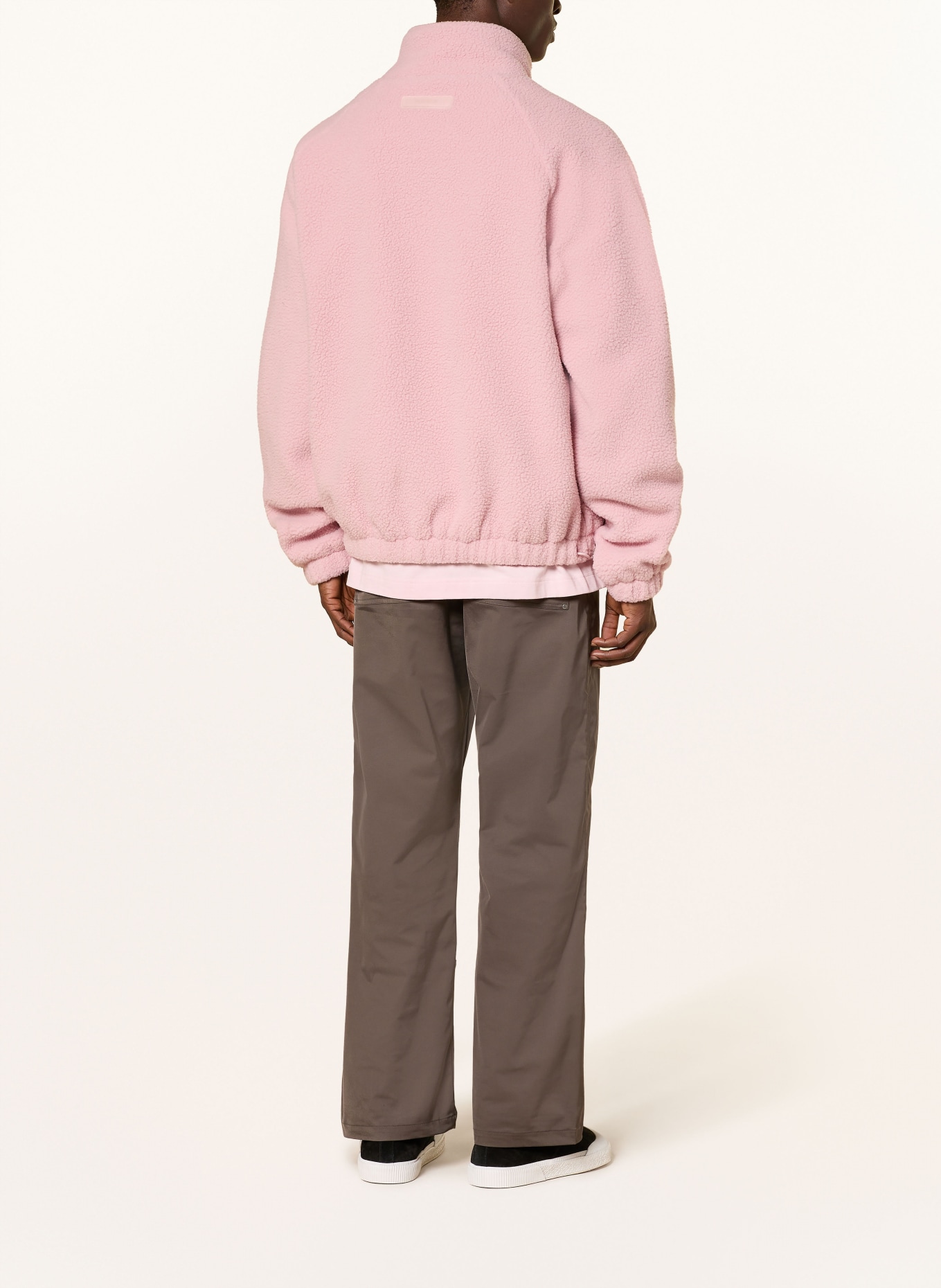 FLÂNEUR Teddyfell-Jacke FLEECE: ROSA / WEISS