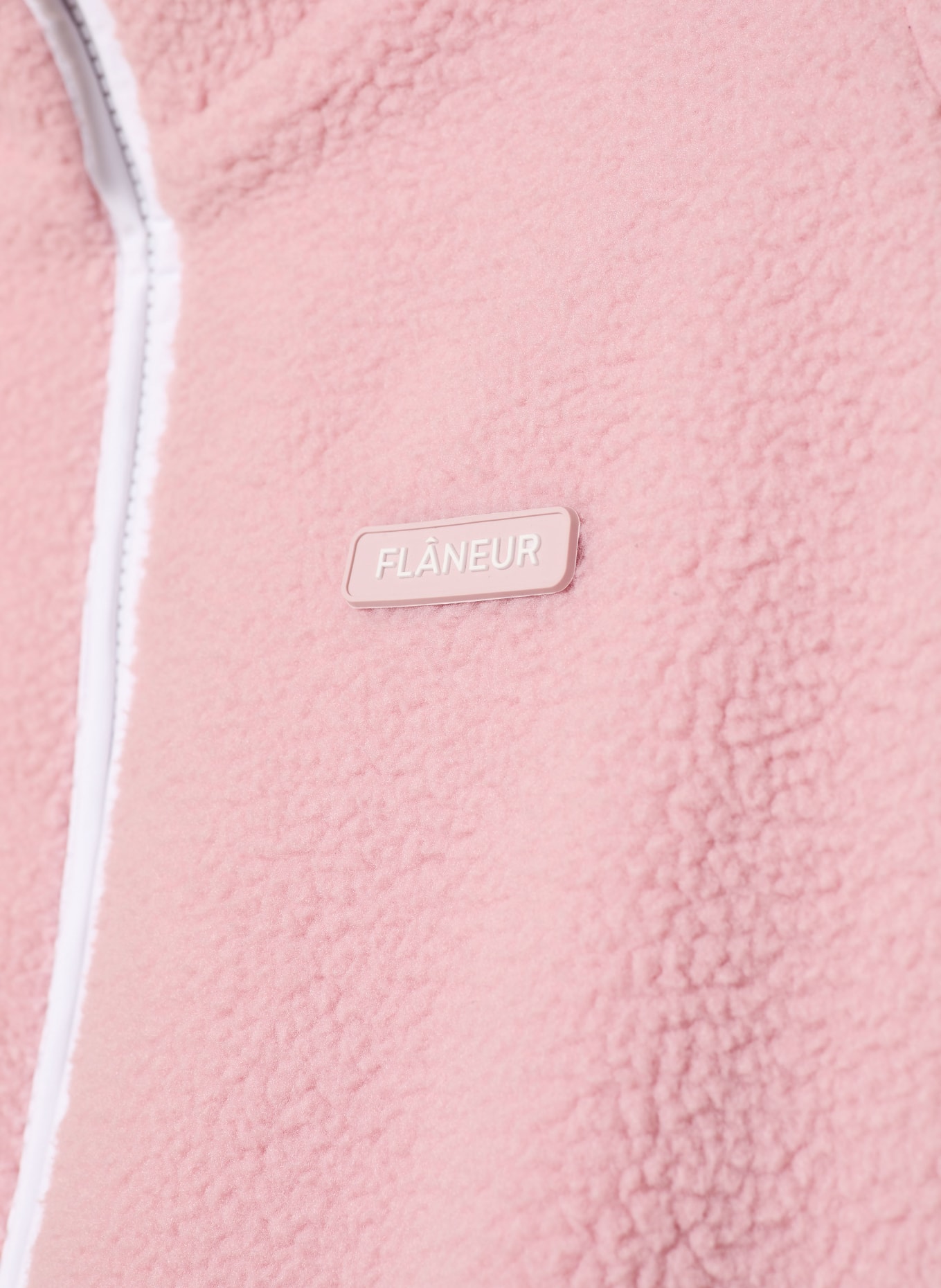 FLÂNEUR Teddyfell-Jacke FLEECE: ROSA / WEISS