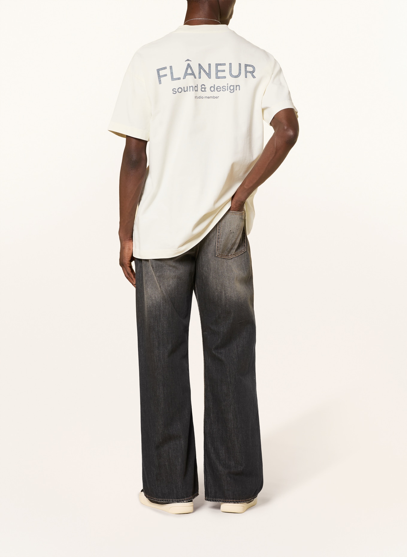 FLÂNEUR T-shirt oversize SOUND &amp; DESIGN: ÉCRU / GRIS