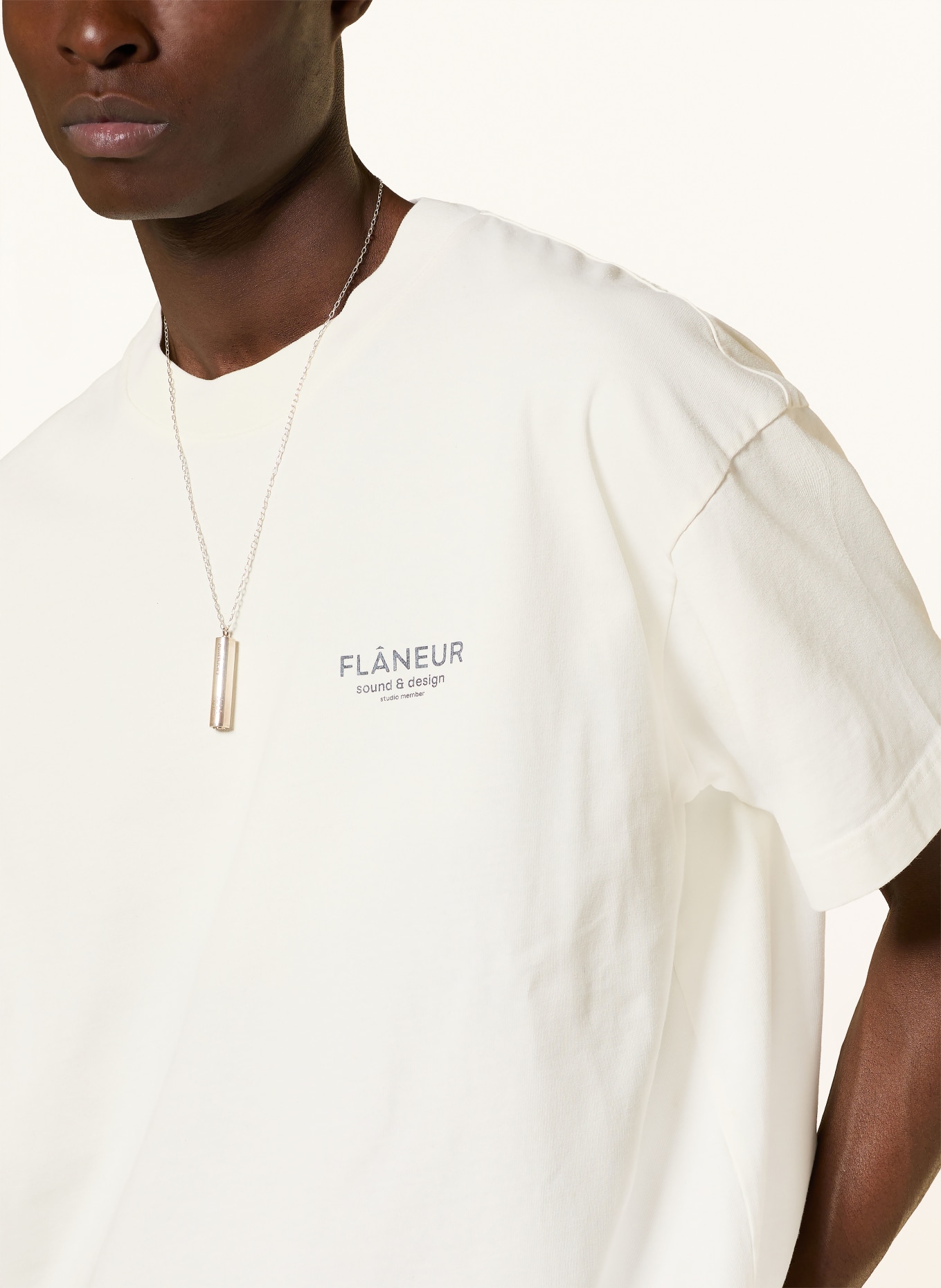 FLÂNEUR T-shirt oversize SOUND &amp; DESIGN: ÉCRU / GRIS