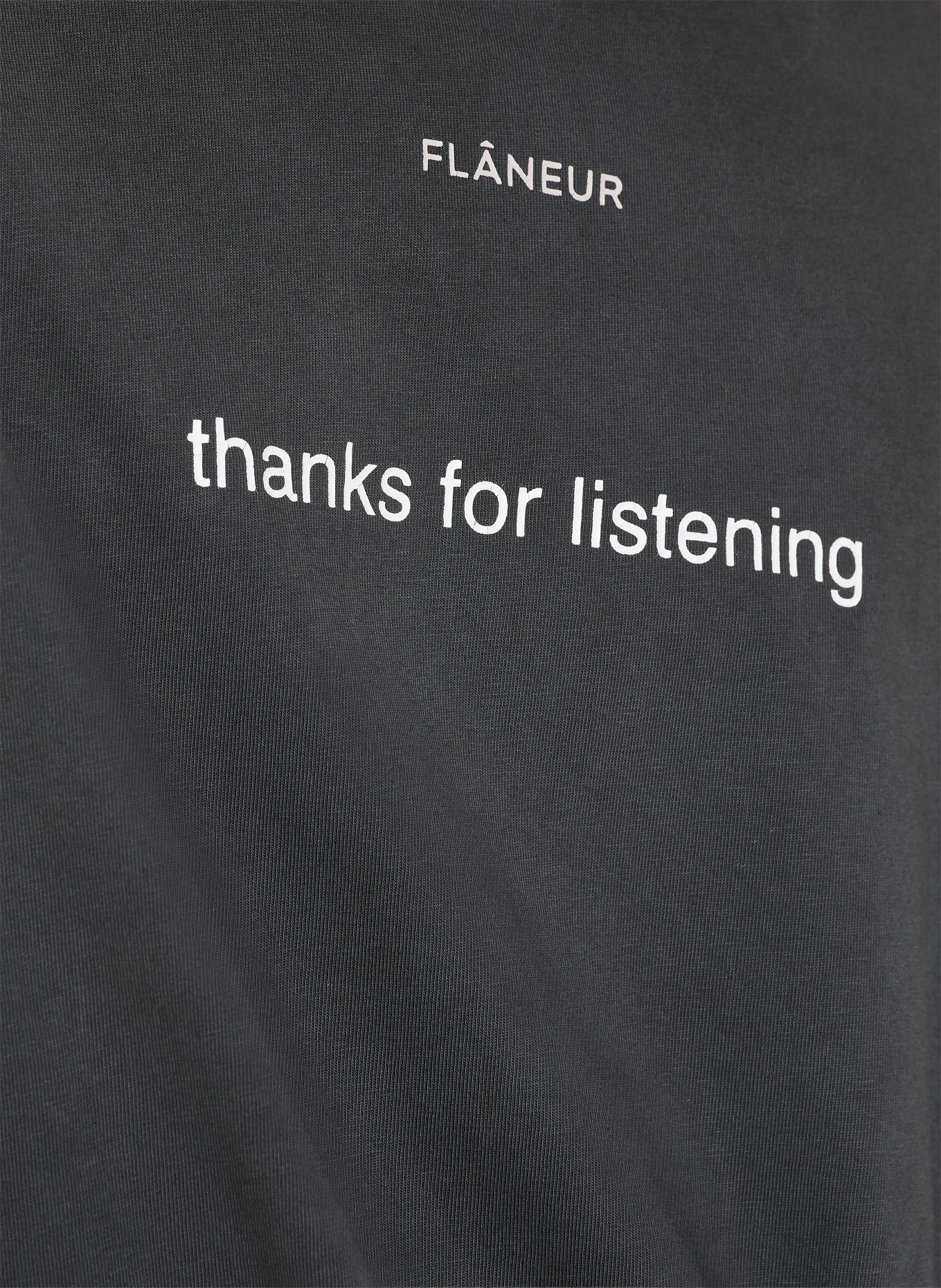 FLÂNEUR Oversized-Shirt LISTENING: DUNKELGRAU / WEISS