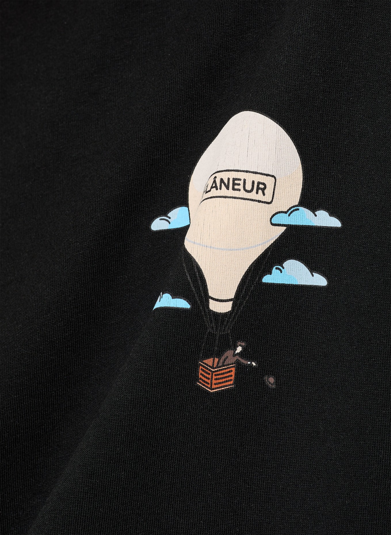 FLÂNEUR Oversized shirt AÉRONAUTIQUE: BLACK / BEIGE / LIGHT BLUE