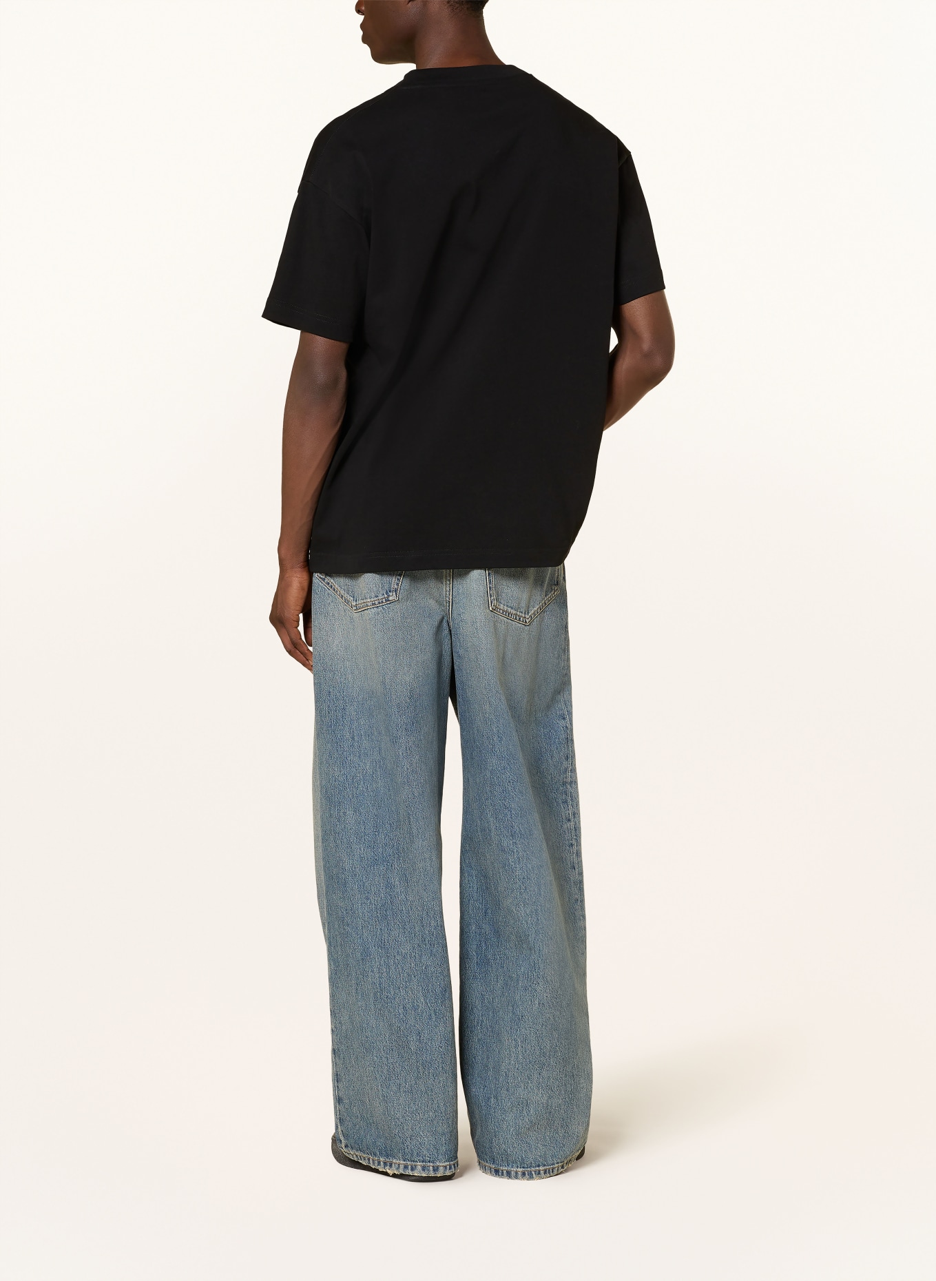 FLÂNEUR Oversized-Shirt ORGANIC FLOWER: SCHWARZ / LILA