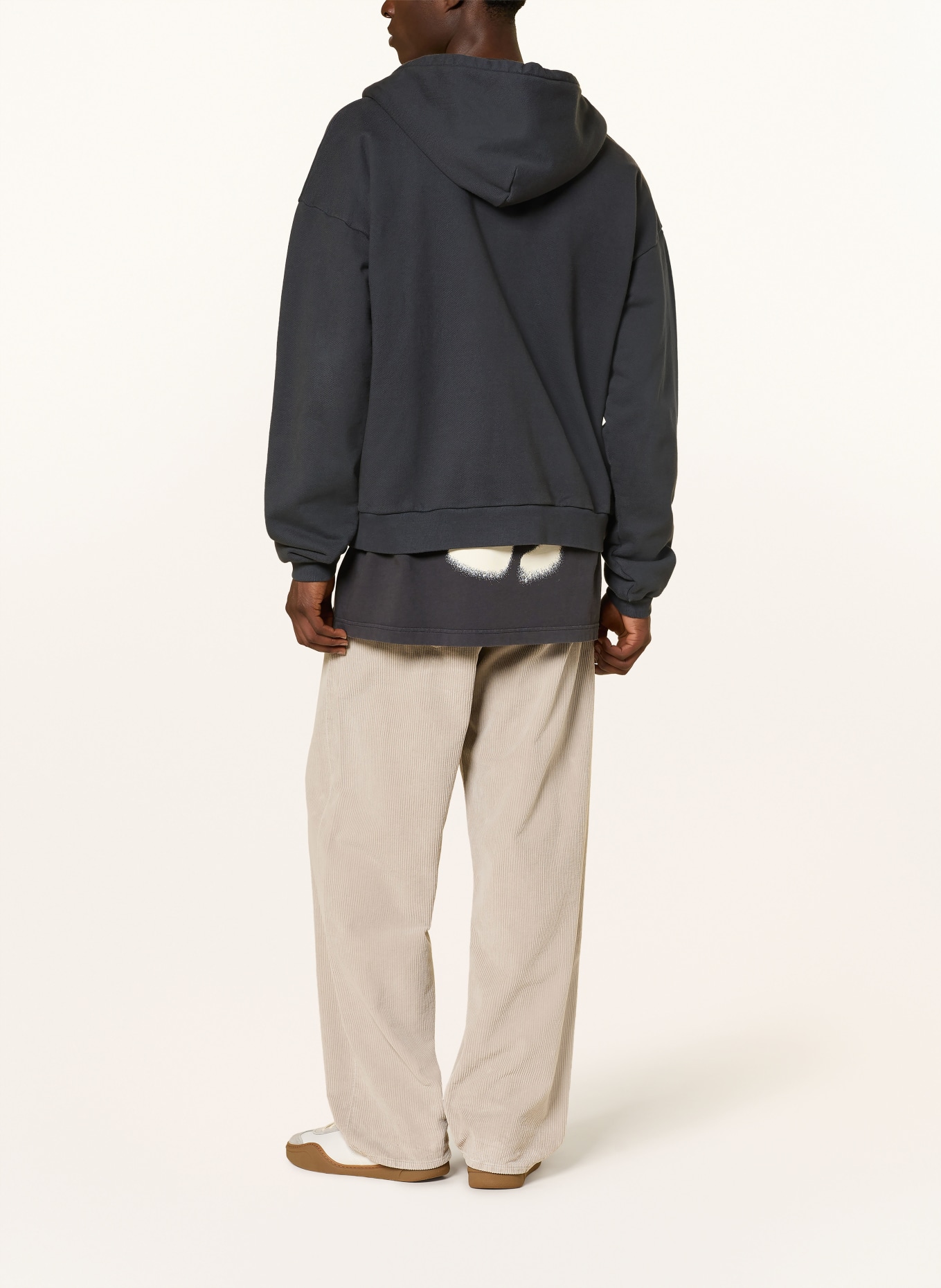 FLÂNEUR Oversized-Sweatjacke SOUNDS GOOD: DUNKELGRAU / CREME