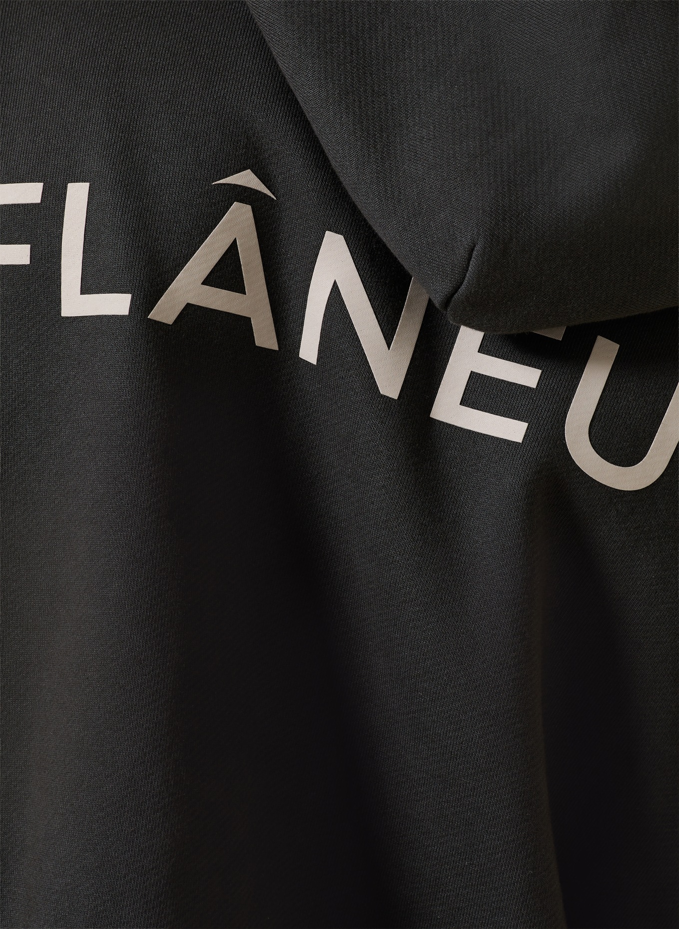 FLÂNEUR Hoodie DOUBLE LOGO: DUNKELGRAU / CREME