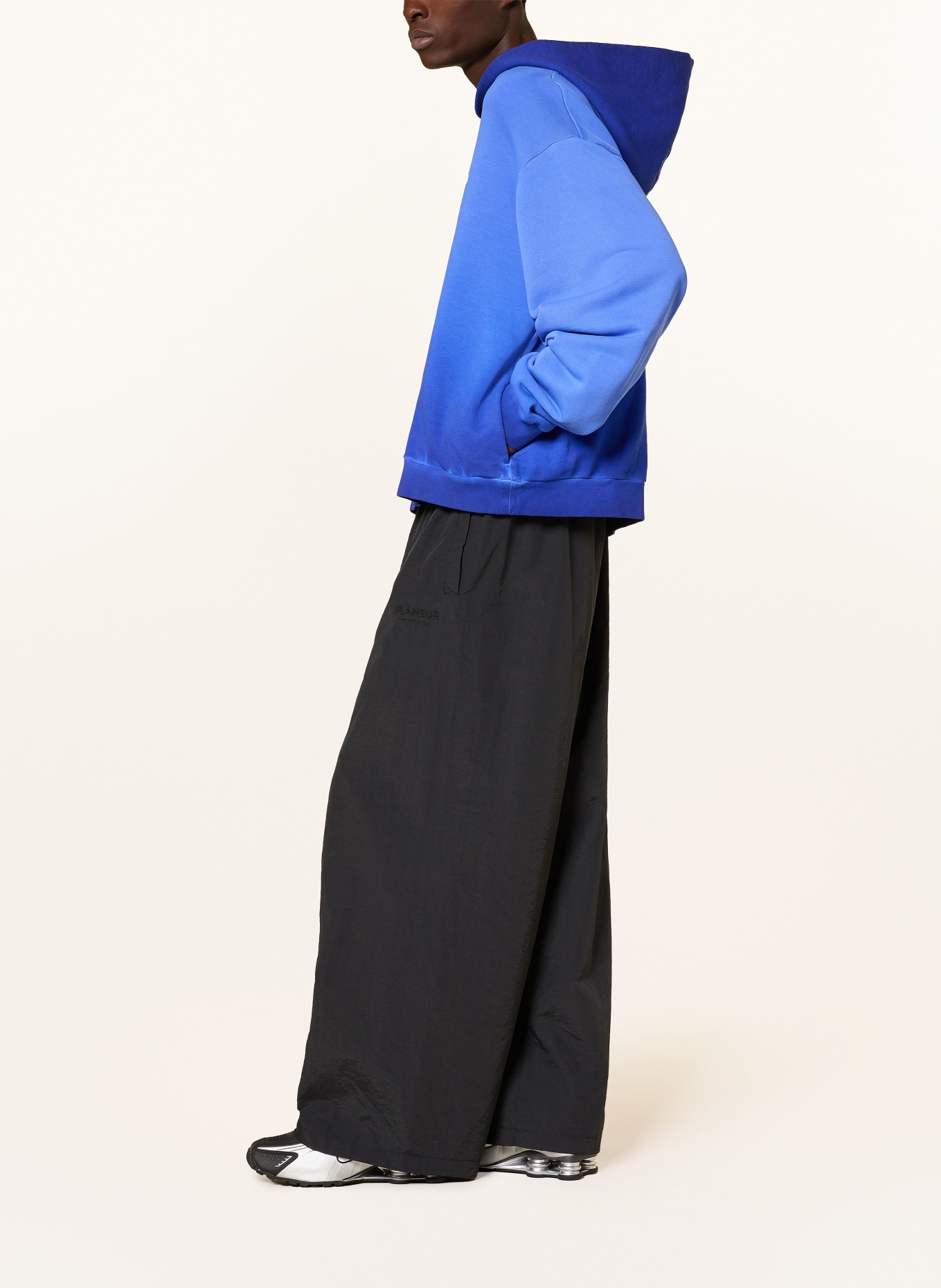 FLÂNEUR Sweat à capuche oversize WITH YOU: BLEU / BLANC