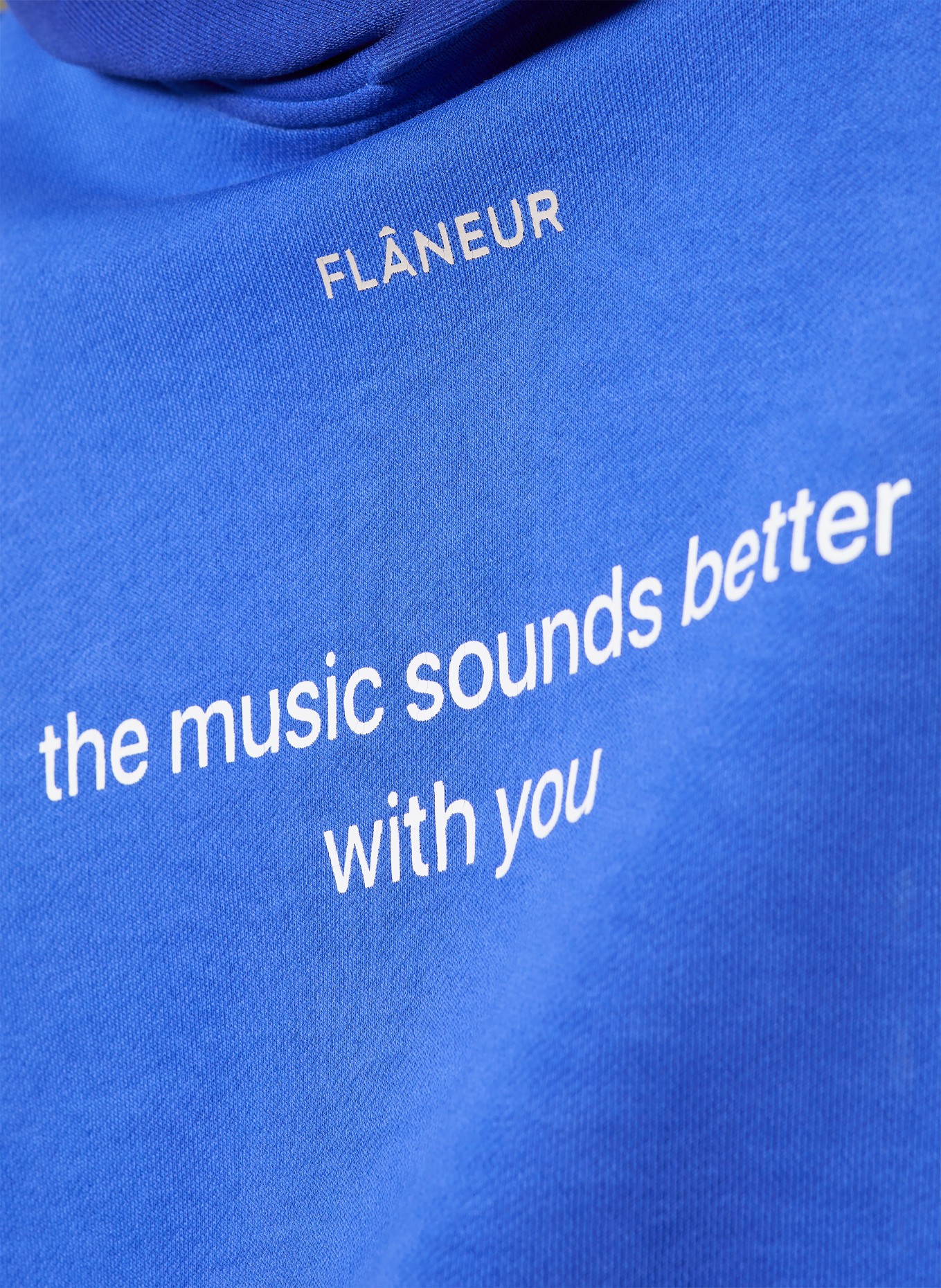 FLÂNEUR Sweat à capuche oversize WITH YOU: BLEU / BLANC