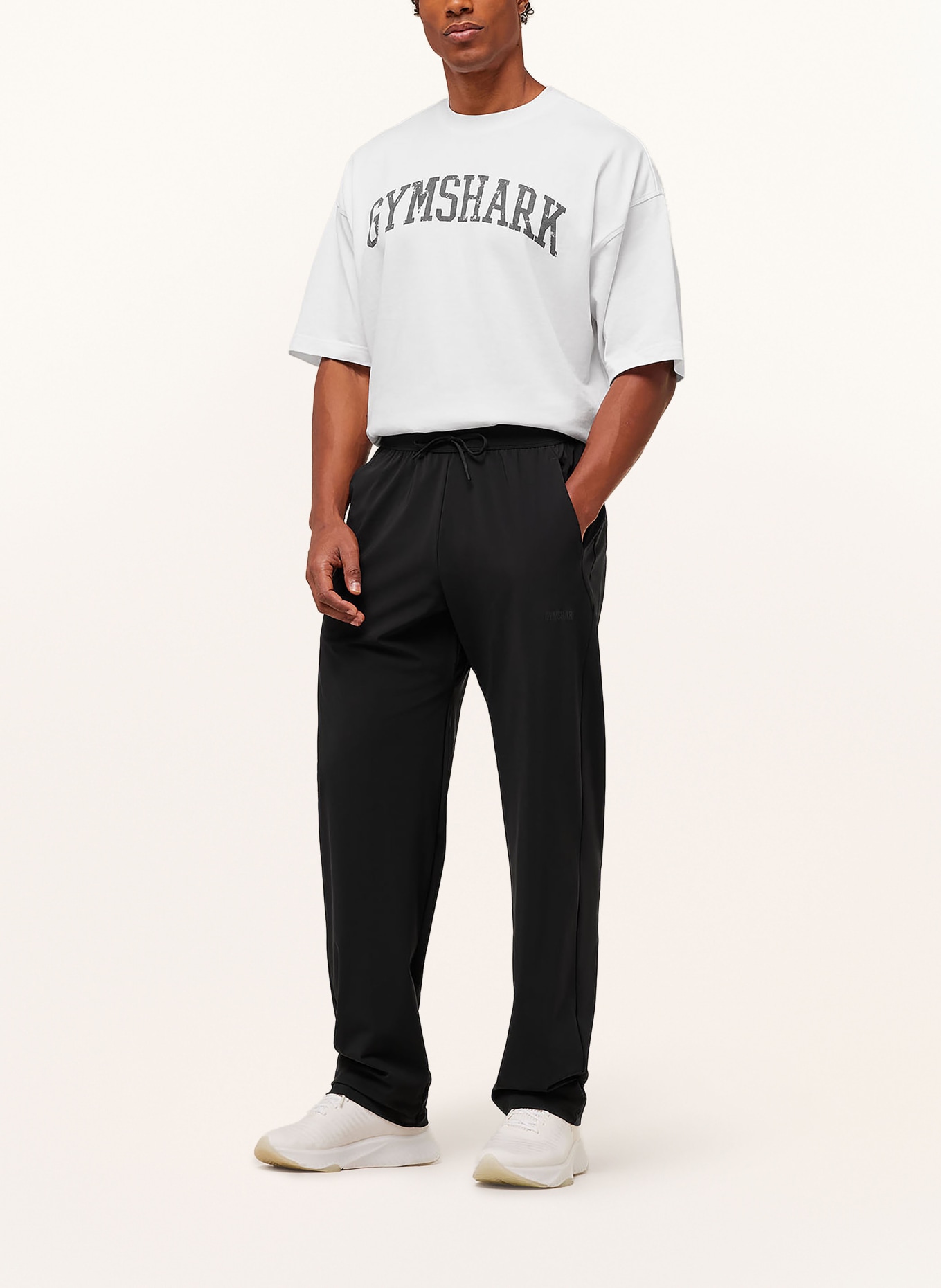 GYMSHARK Trainingshose HYBRID: SCHWARZ