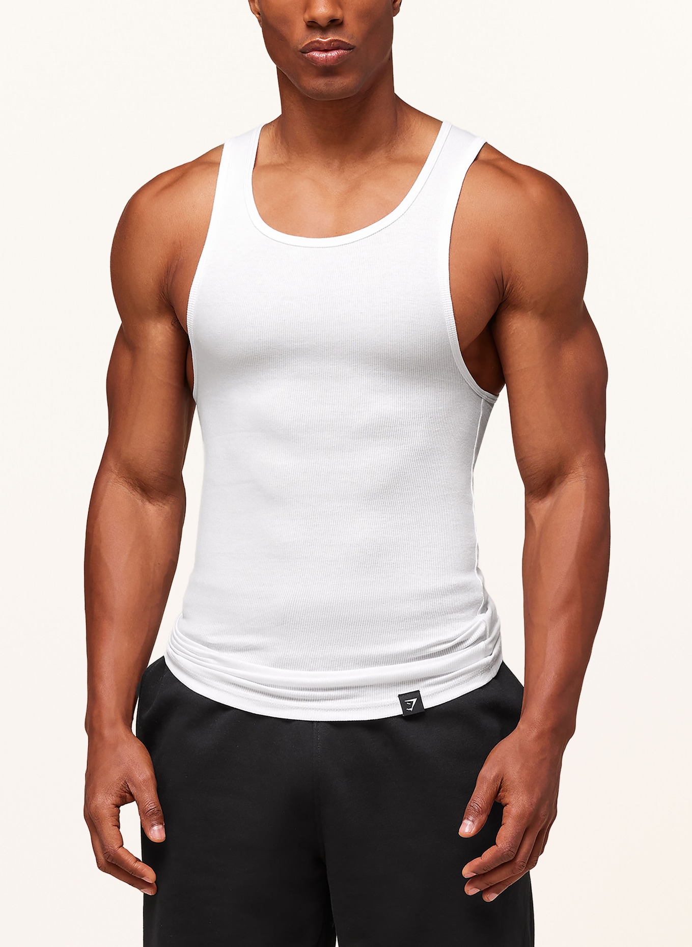 GYMSHARK Tank Top RIBBED: WEISS