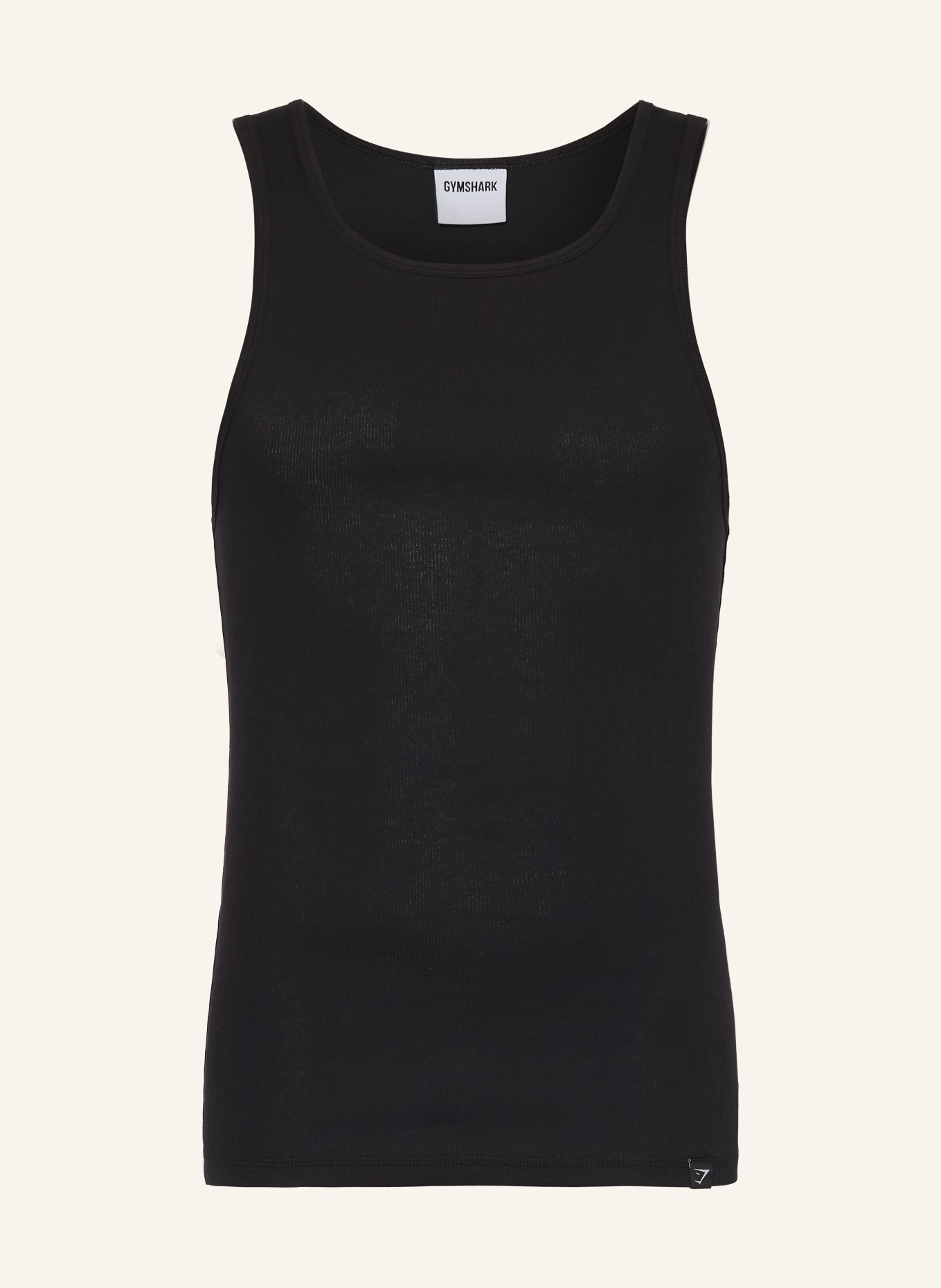 GYMSHARK Tank Top RIBBED: SCHWARZ