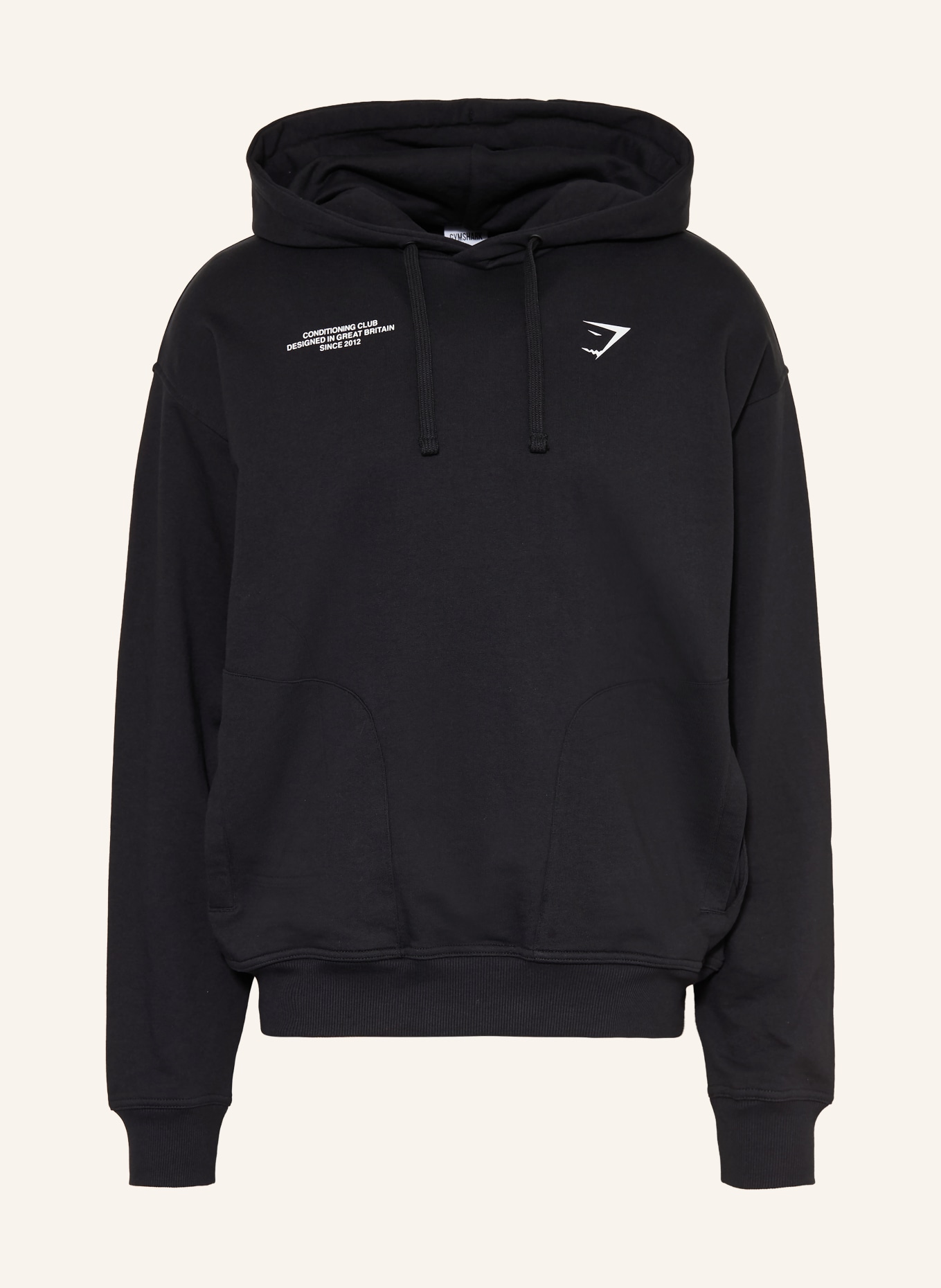 GYMSHARK Oversized-Hoodie CONDITIONING CLUB: SCHWARZ