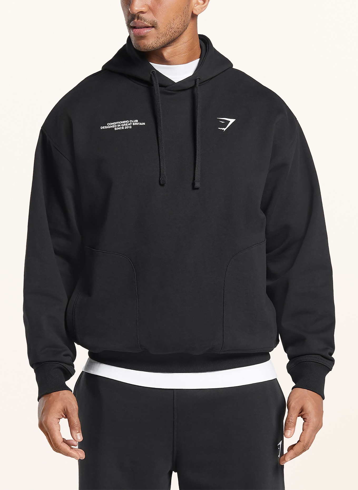GYMSHARK Oversized-Hoodie CONDITIONING CLUB: SCHWARZ