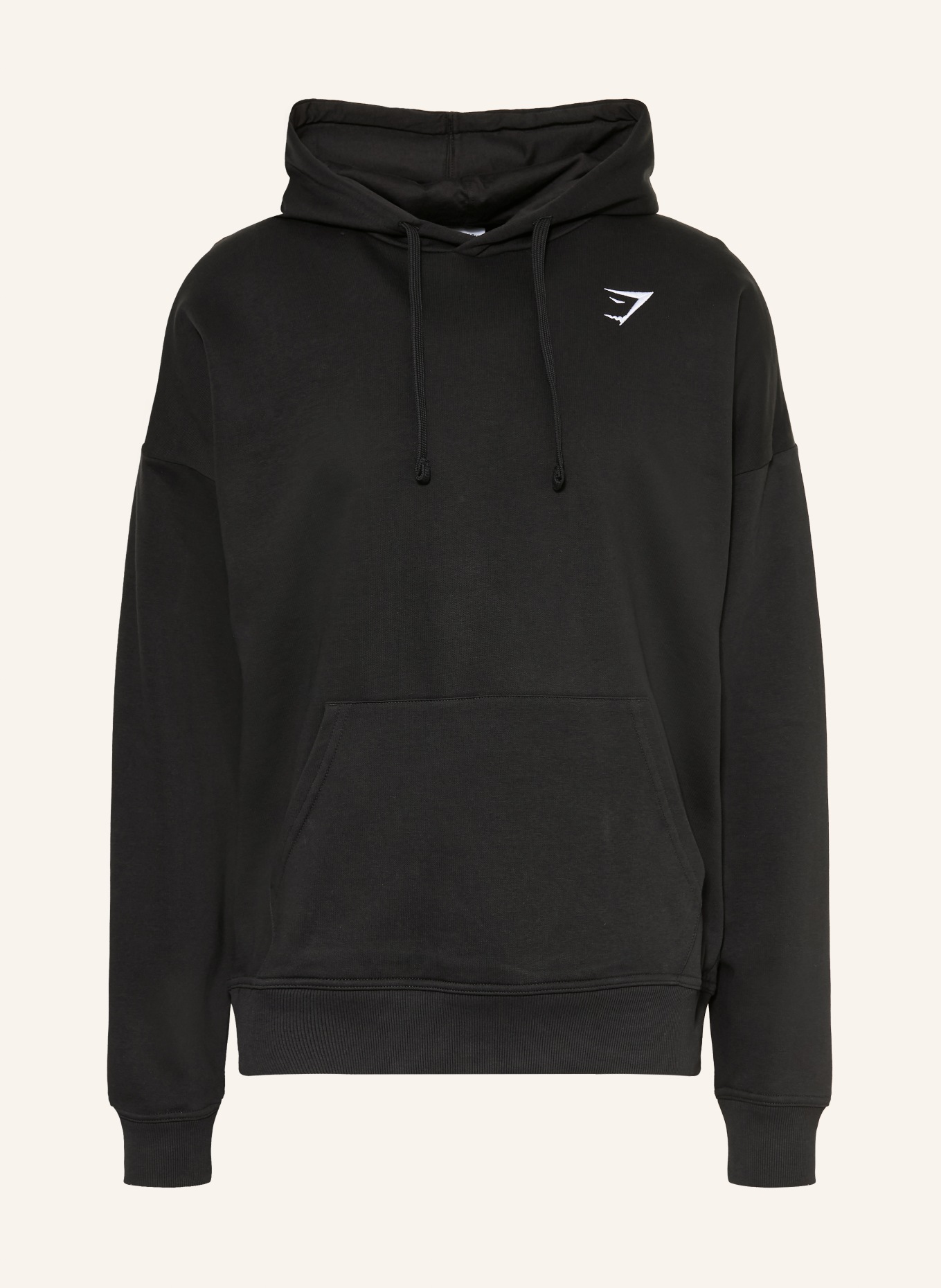 GYMSHARK Oversized-Hoodie CREST: SCHWARZ