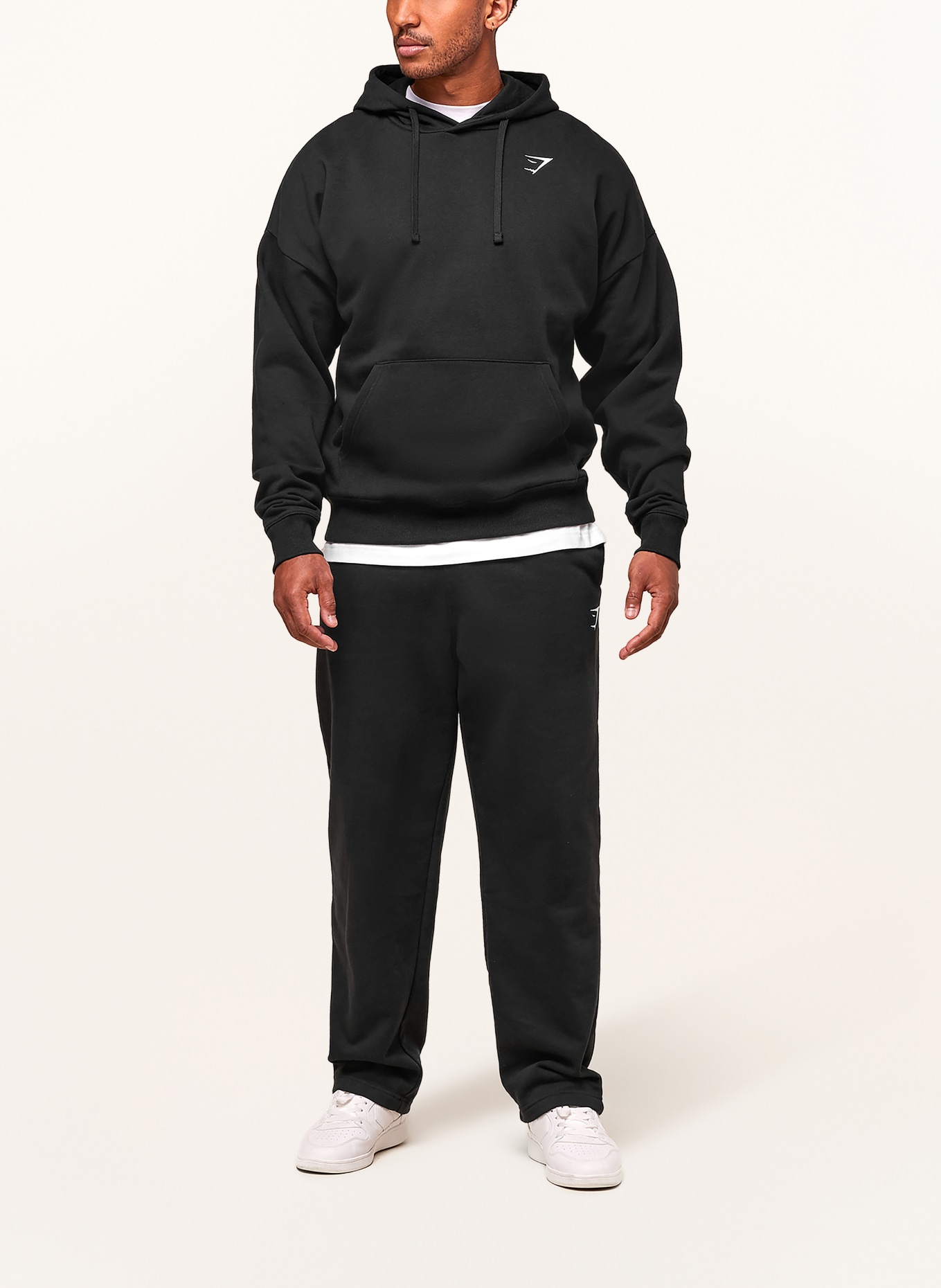 GYMSHARK Oversized-Hoodie CREST: SCHWARZ