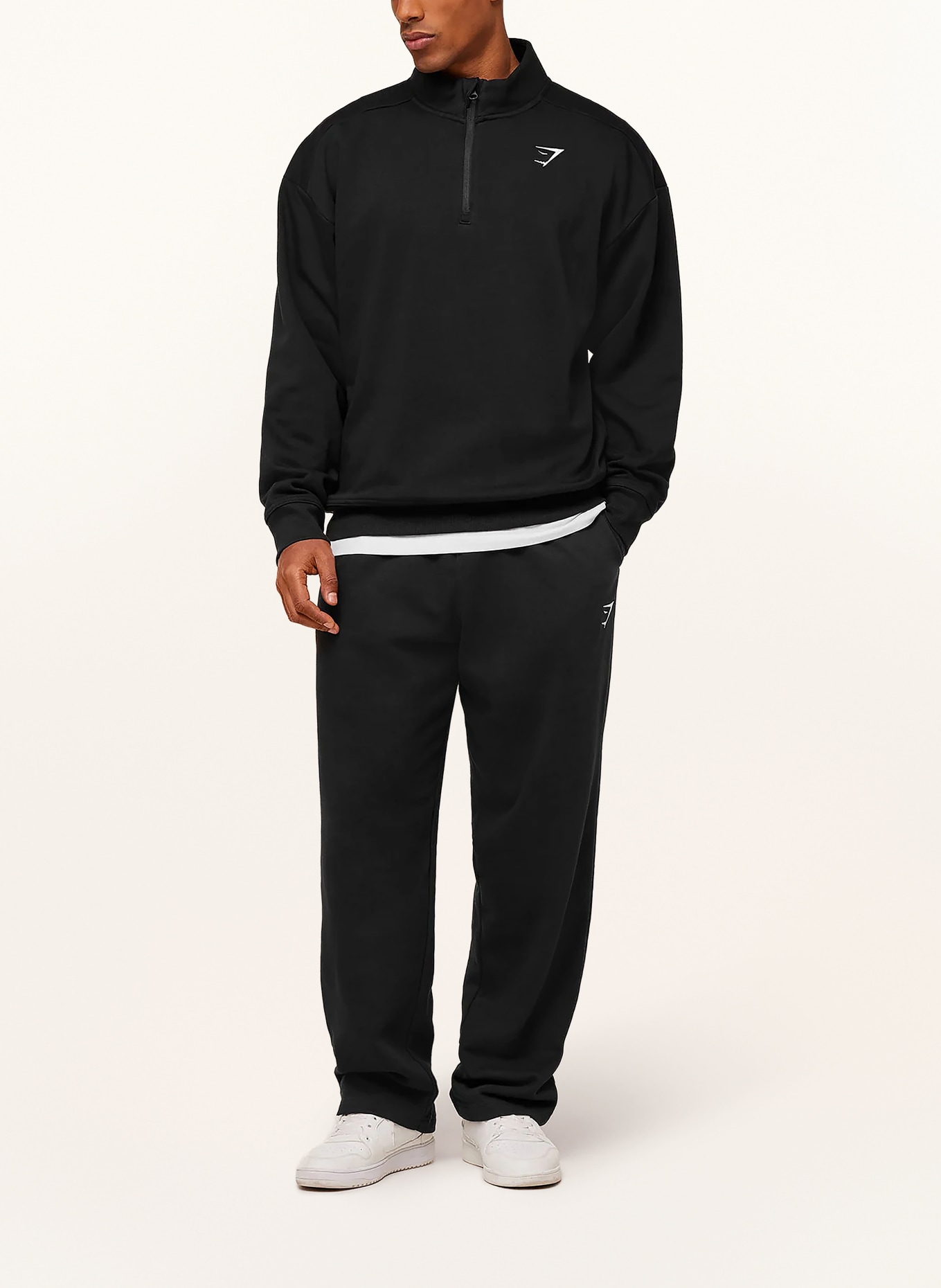 GYMSHARK Sweat-Troyer CREST: SCHWARZ