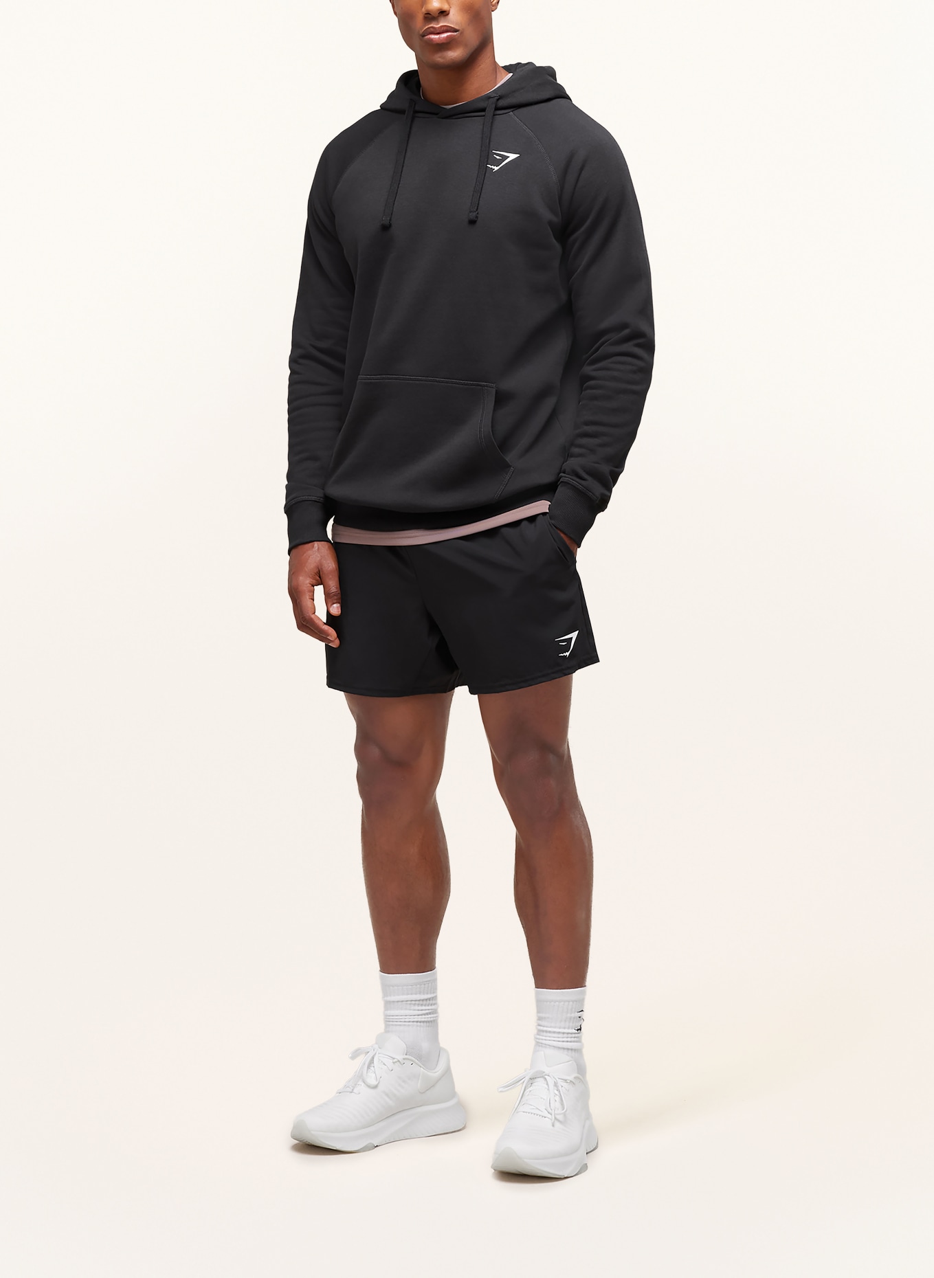 GYMSHARK Hoodie CREST: SCHWARZ