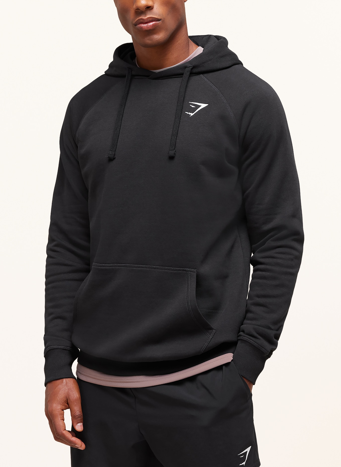 GYMSHARK Hoodie CREST: SCHWARZ