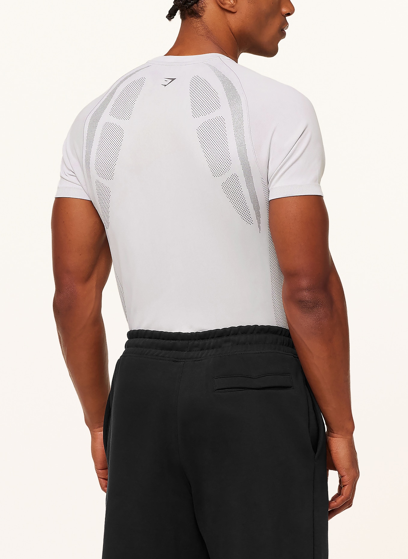 GYMSHARK T-Shirt GRUNGE: HELLGRAU / DUNKELGRAU