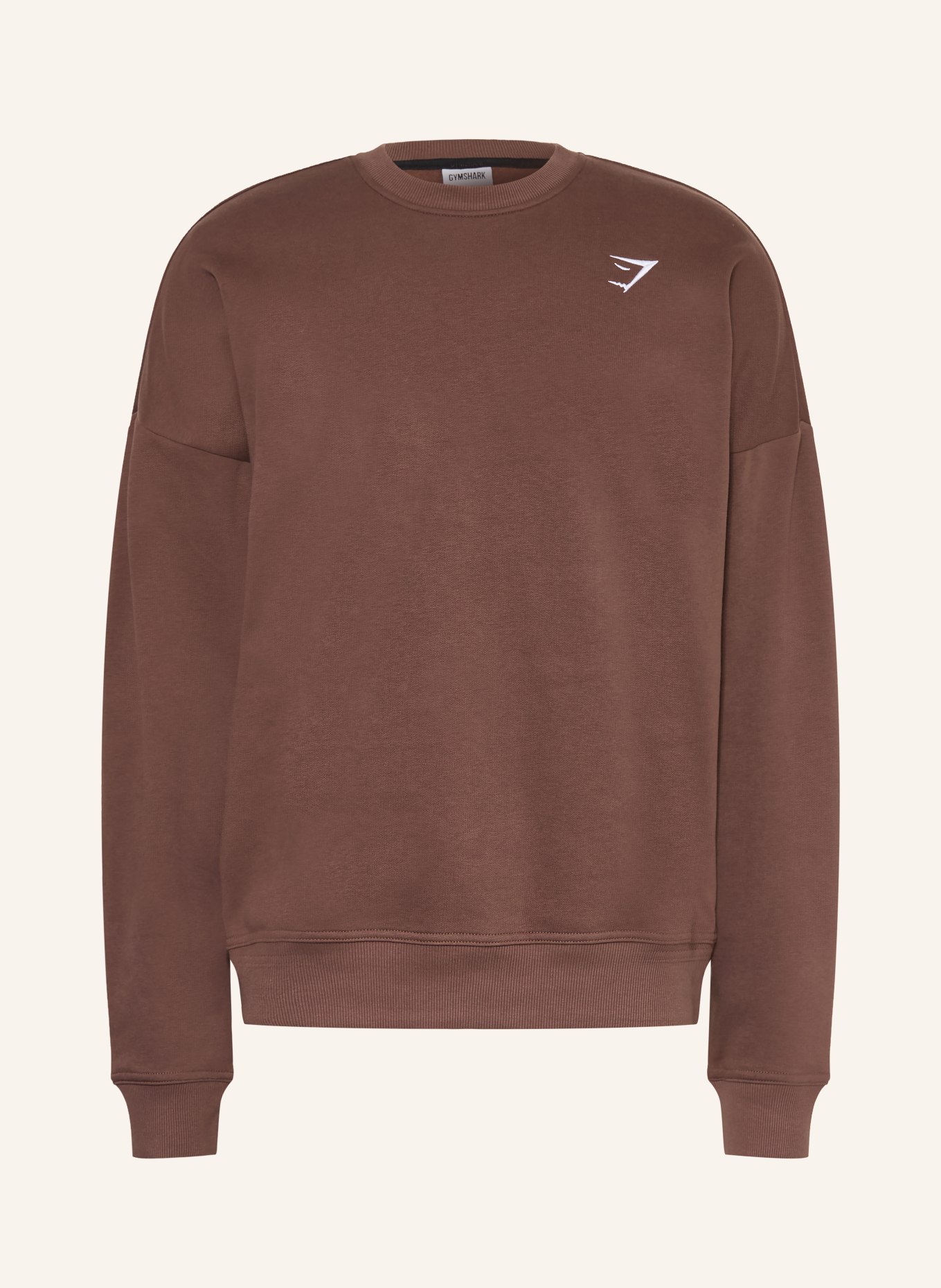 GYMSHARK Oversized-Sweatshirt CREST: BRAUN