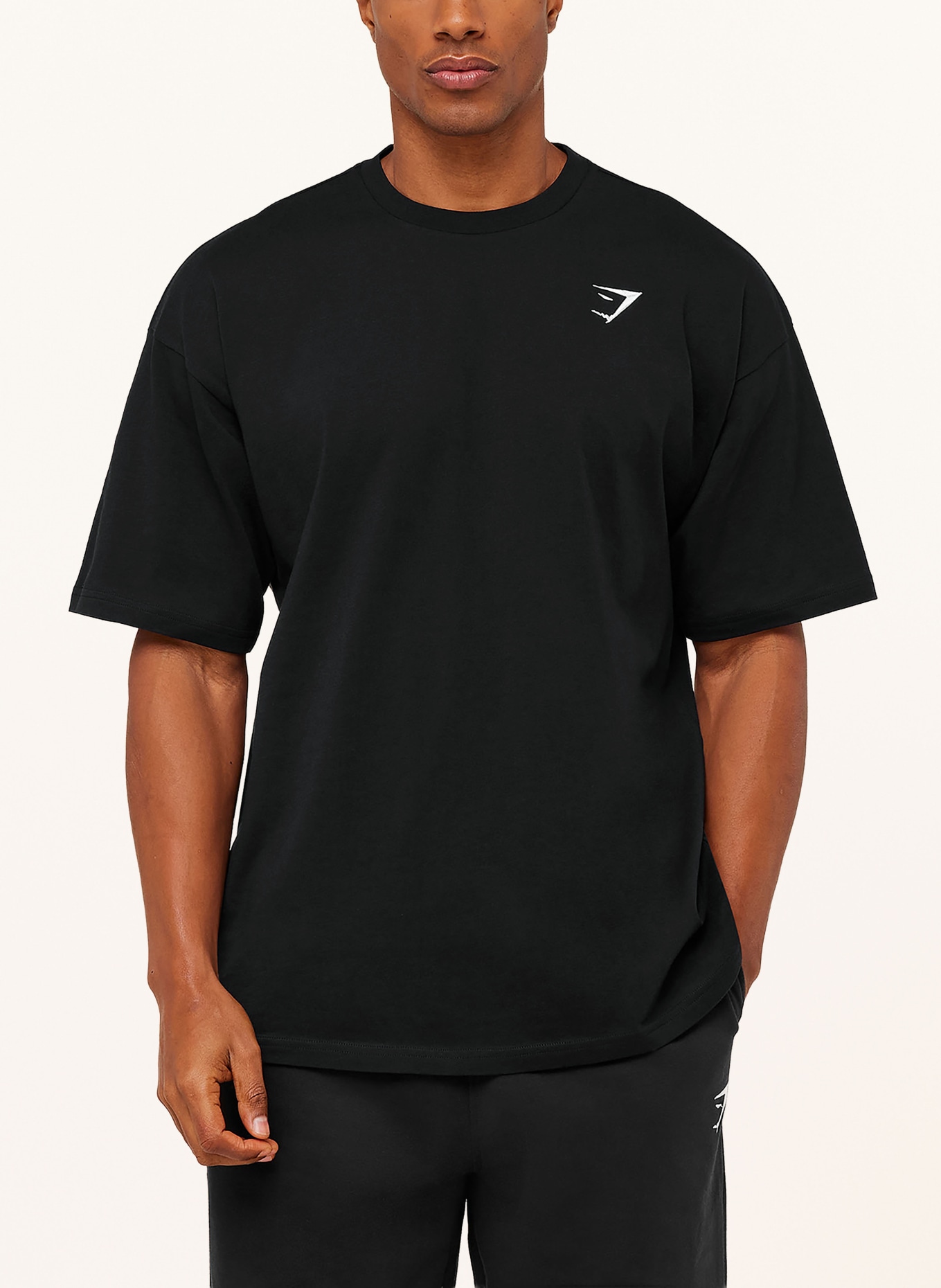GYMSHARK Oversized-Shirt CREST: SCHWARZ