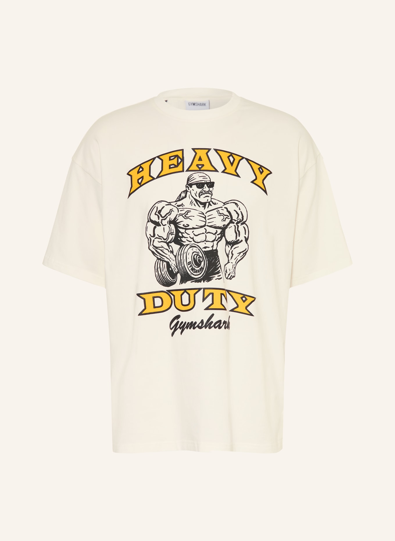 GYMSHARK Oversized-Shirt GFX HEAVY DUTY: WEISS