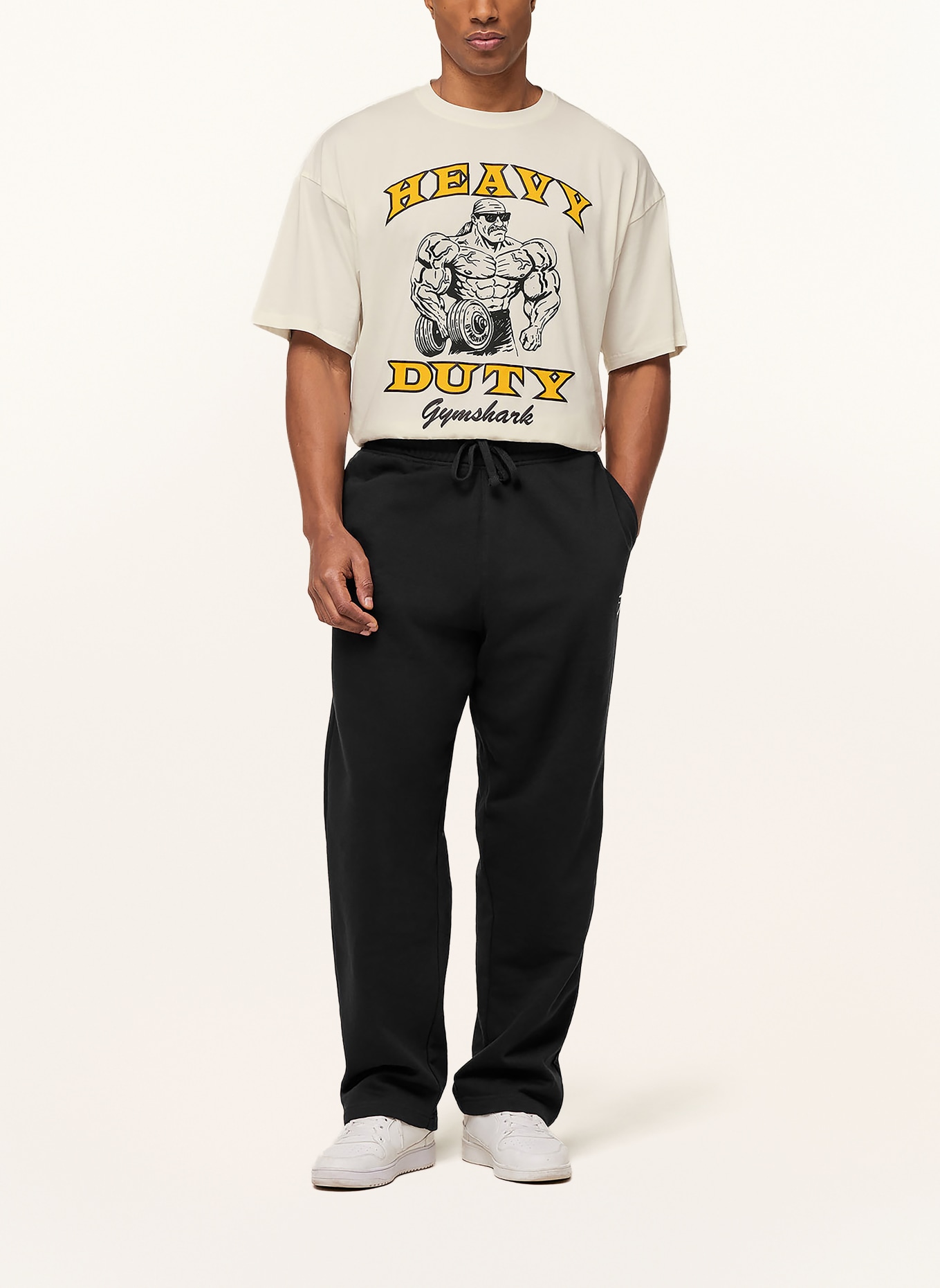 GYMSHARK Oversized-Shirt GFX HEAVY DUTY: WEISS