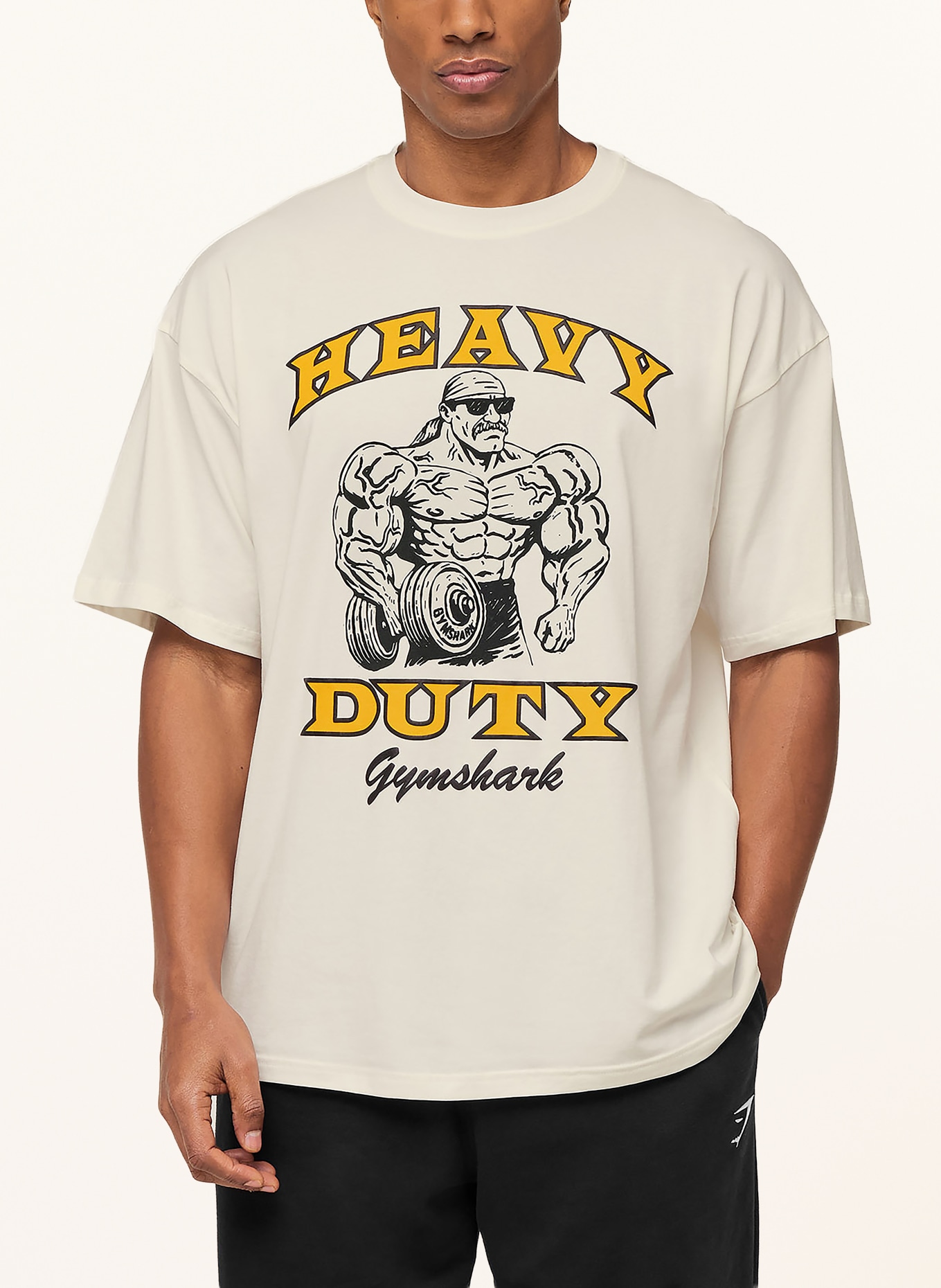 GYMSHARK Oversized-Shirt GFX HEAVY DUTY: WEISS
