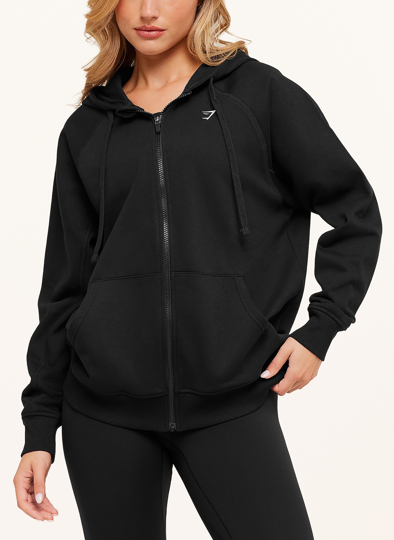 GYMSHARK Oversized-Hoodie: SCHWARZ