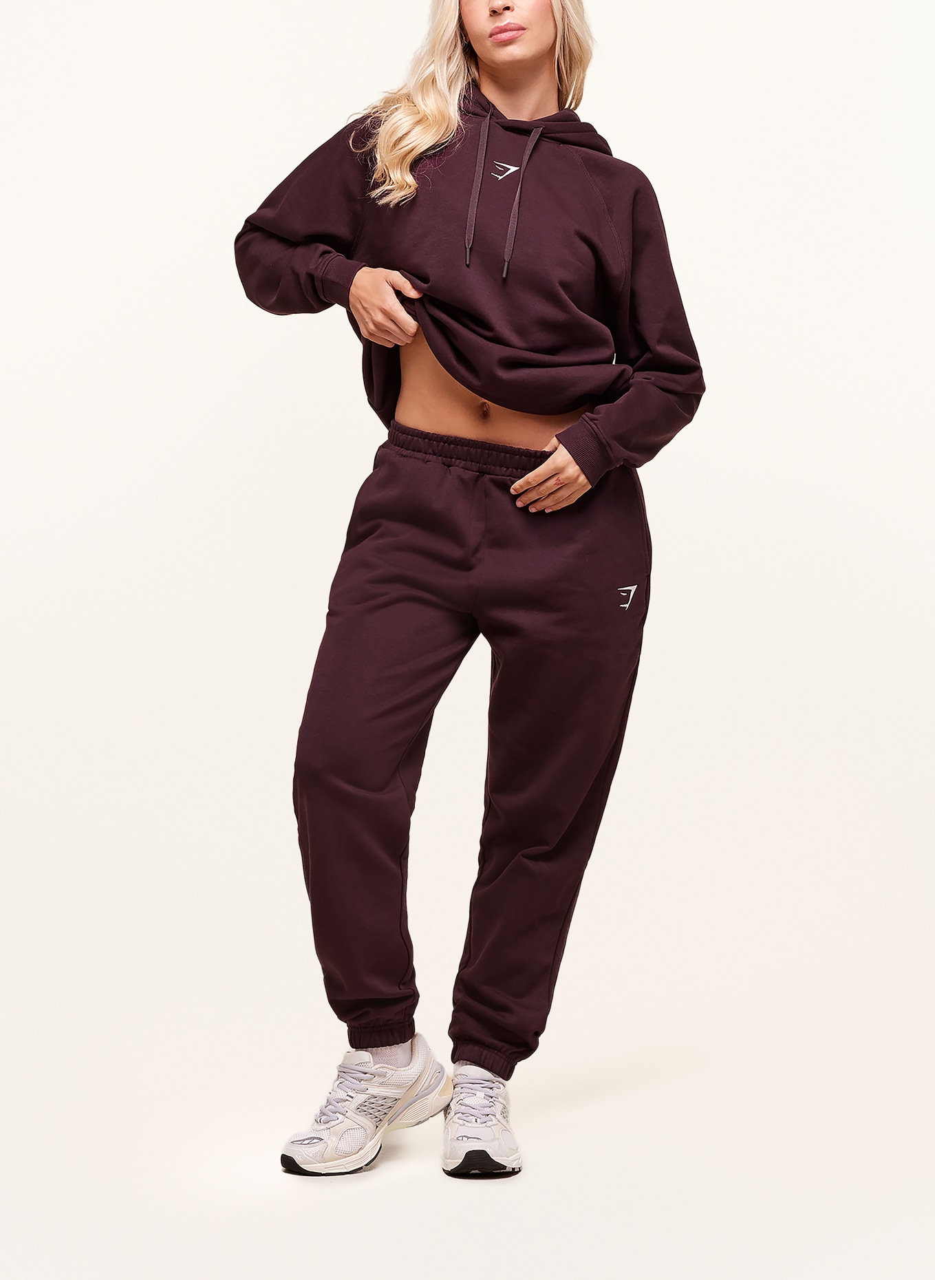 GYMSHARK Oversized-Hoodie: DUNKELROT