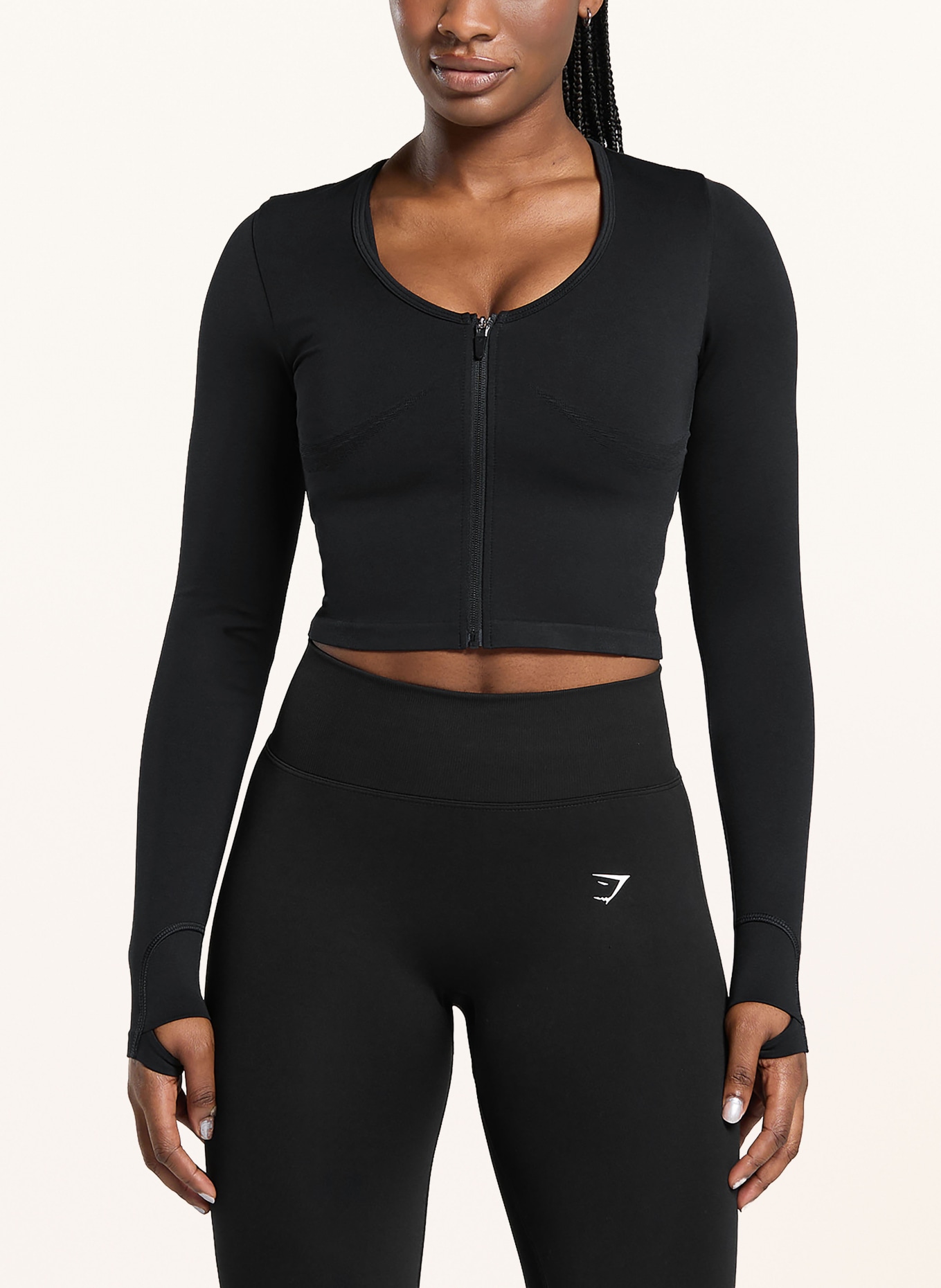 GYMSHARK Trainingsjacke LIFT SEAMLESS: SCHWARZ